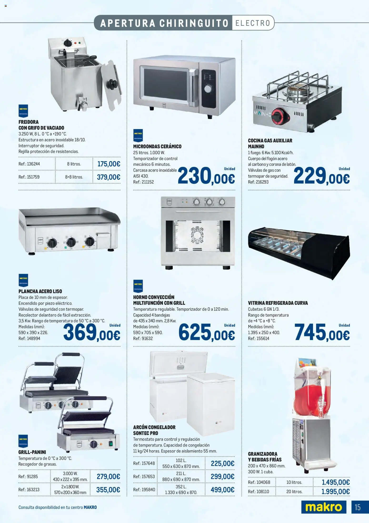 Makro - Especial Terrazas Canarias │ válido desde el 09.03.2026 | Página: 15 | Productos: Congelador, Horno, Cocina, Freidora