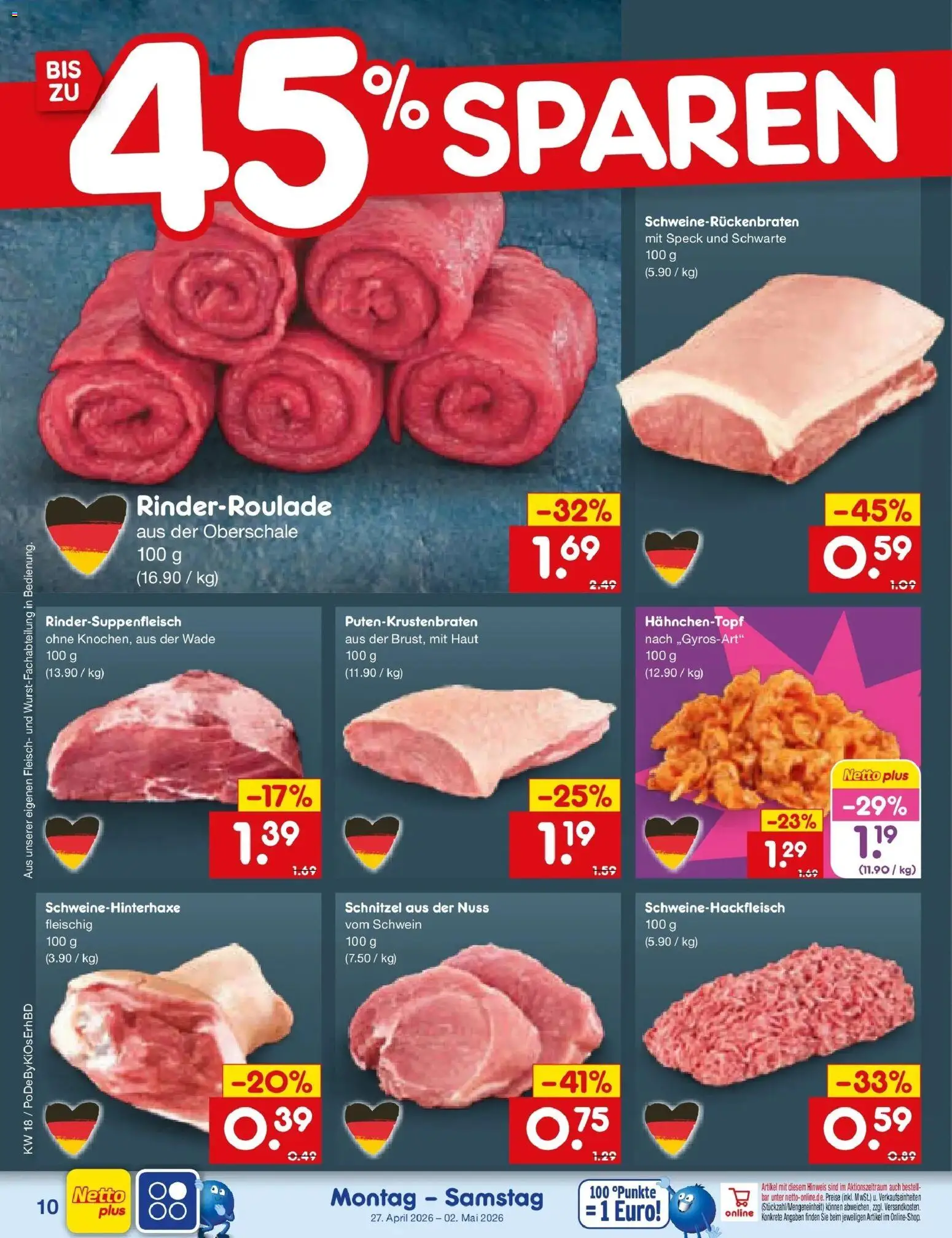Netto Marken-Discount Prospekt Selb	 – gültig ab 27.04.2026 | Seite: 12 | Produkte: Schnitzel, Fleisch