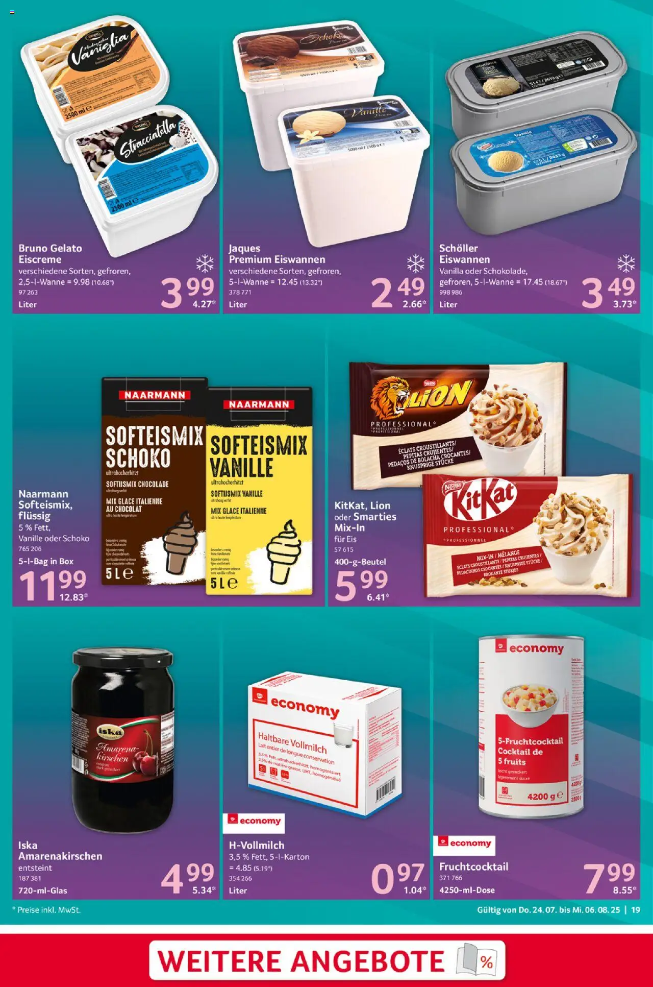 Selgros  Gastro - gültig ab dem 24.07.2025 | Seite: 19 | Produkte: Box, Eiscreme, Kirschen, Eis