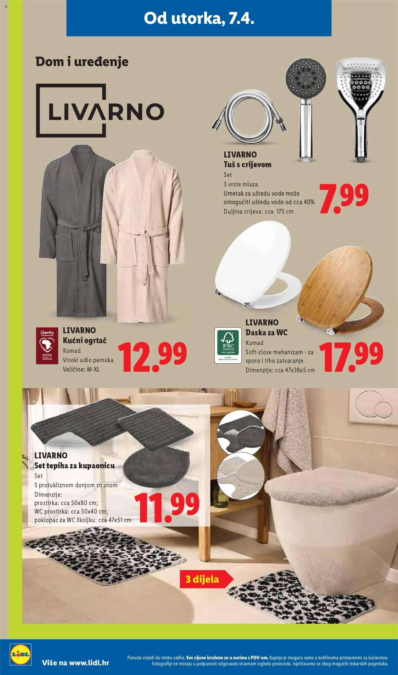 Lidl katalog | vrijedi od 07.04.2026 | Stranica: 36 | Proizvodi: Tuš, Kućni ogrtač