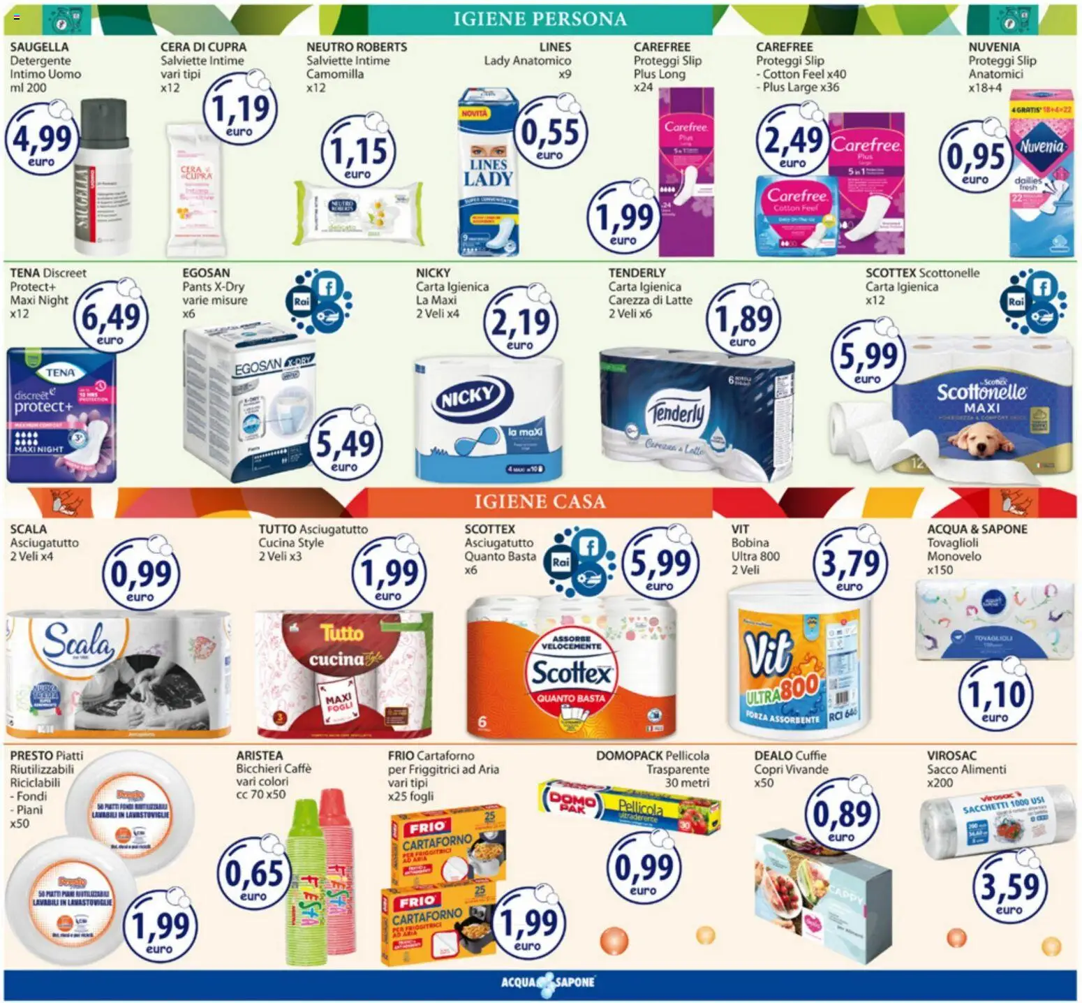 Volantino Acqua e Sapone del 07.04.2026 | Pagina: 9 | Prodotti: Detergente, Scala, Asciugatutto, Letto
