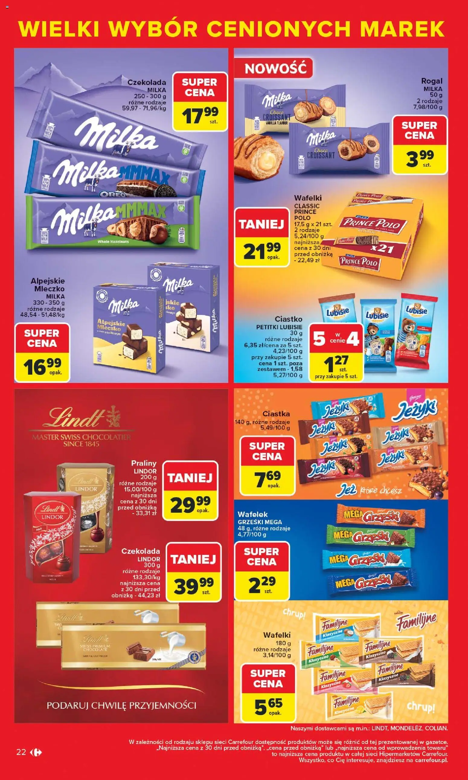 Carrefour Gazetka - Markowe atrakcje cenowe od 27.10.2025 | Strona: 24 | Produkty: Praliny, Wafelki, Czekolada, Ciastka