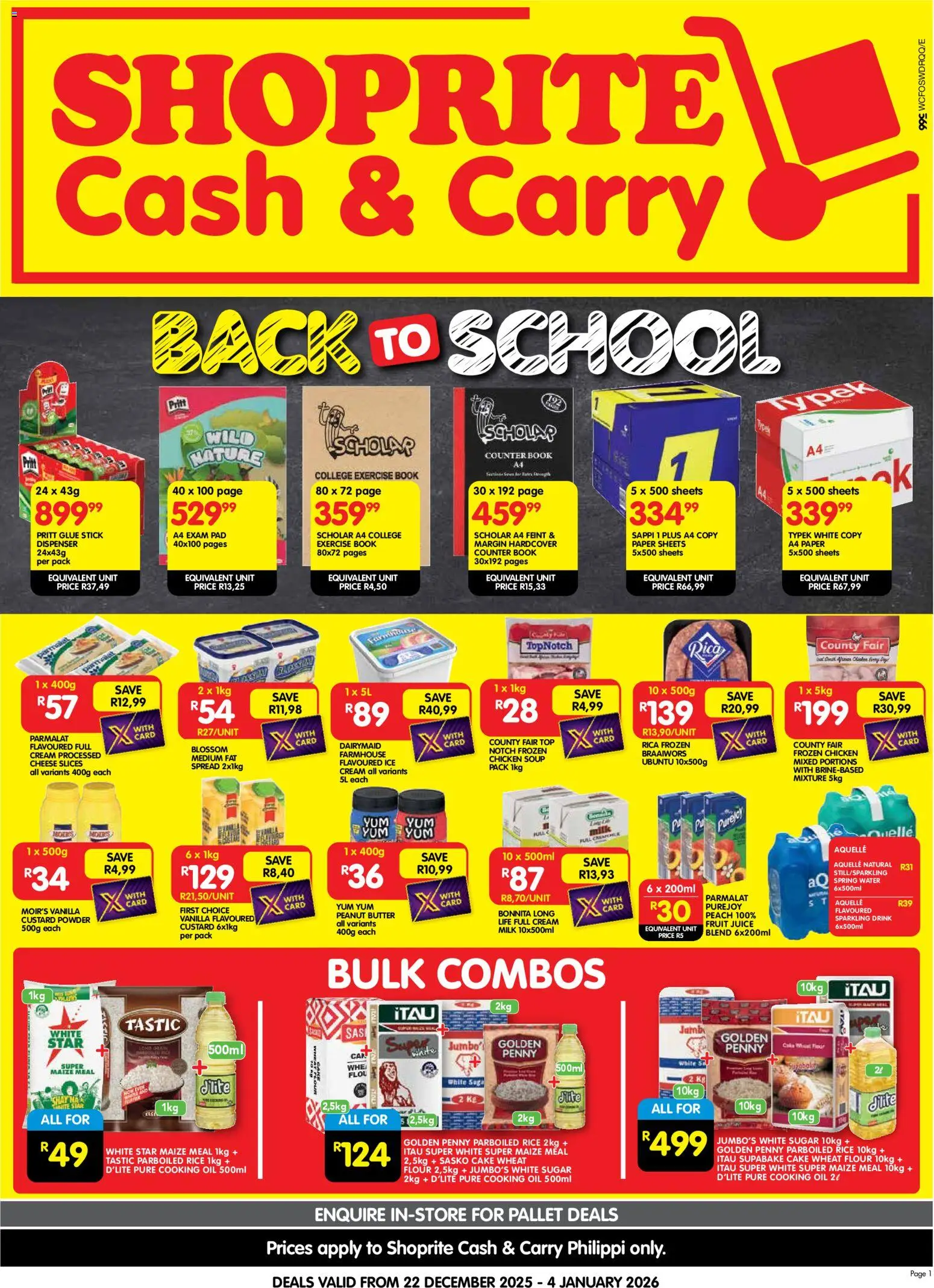 New Shoprite catalogue – valid from 22.12.2025 | Page: 1 | Products: Chicken, Soup, Fruit, Peach