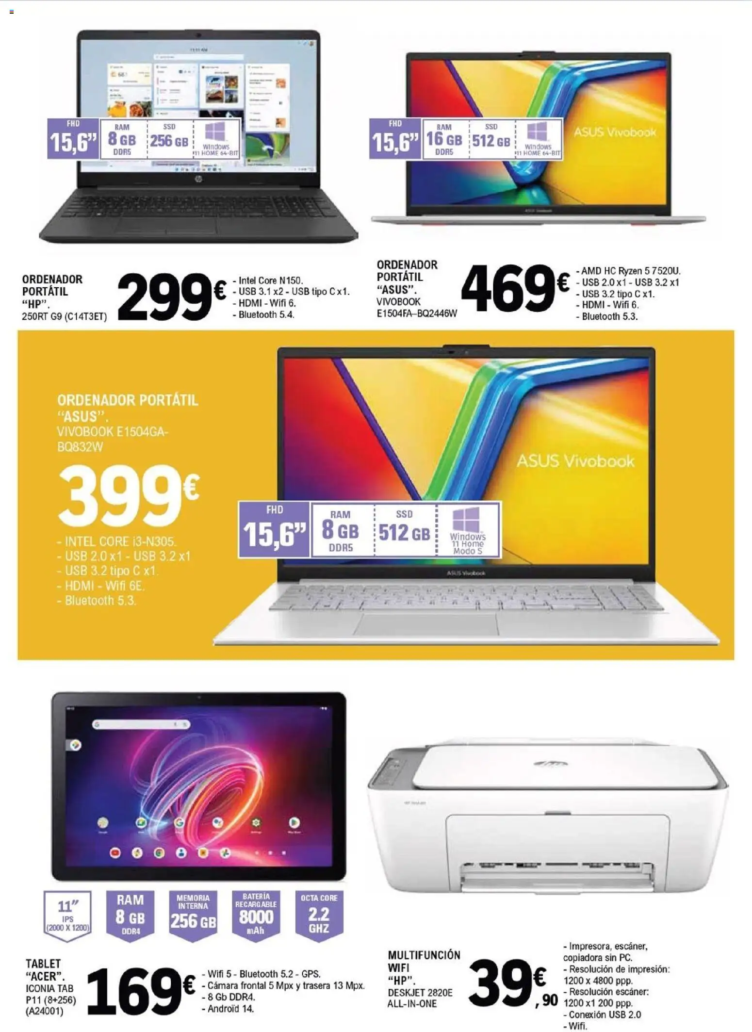 E.Leclerc - Salamanca │ válido desde el 18.02.2026 | Página: 15 | Productos: Tablet, Cámara, USB, Batería