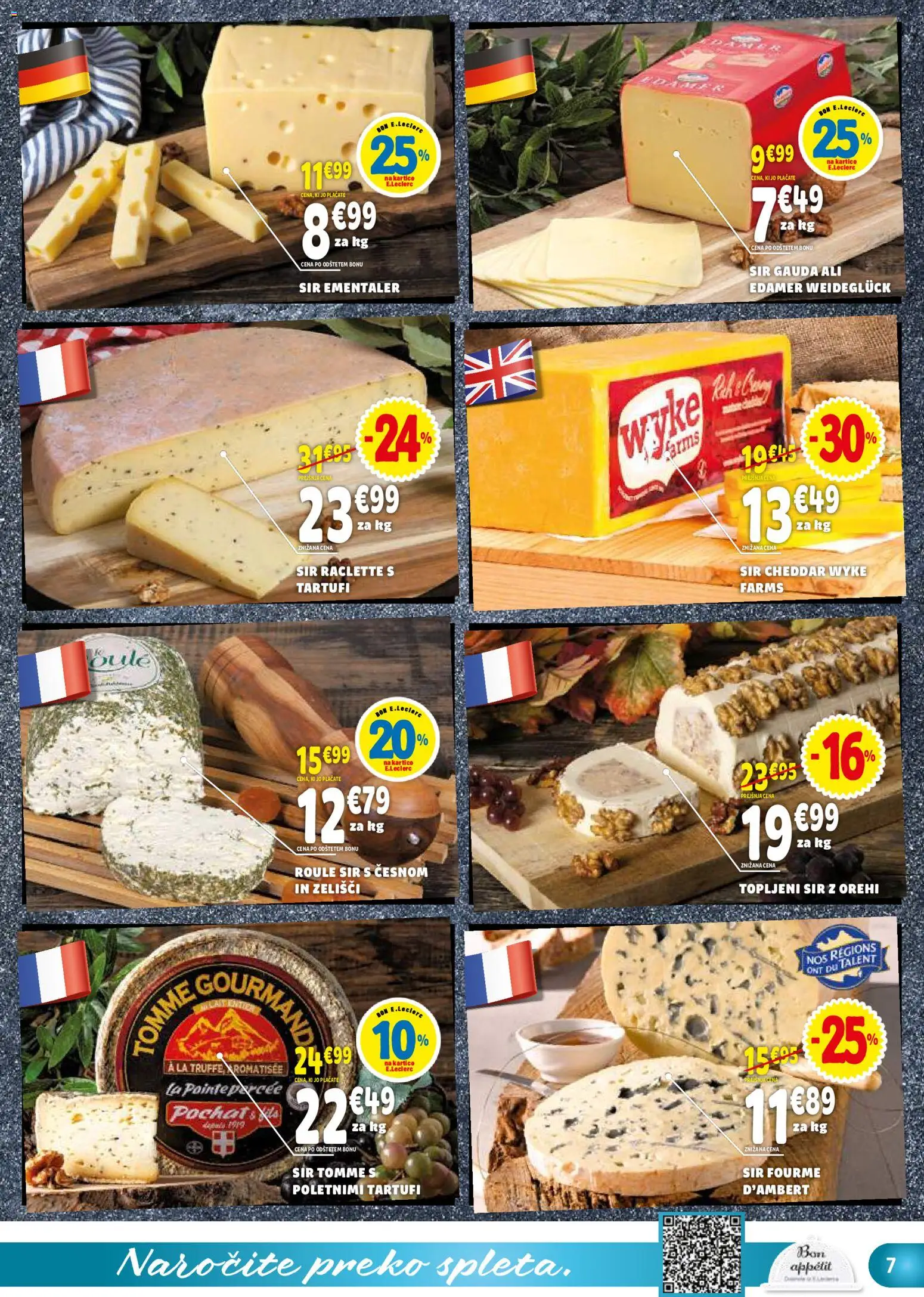 Novi E.leclerc katalog ponudbe – veljaven od 27.12.2025 | Stran: 7 | Izdelki: Topljeni sir, Gauda, Sir, Cheddar