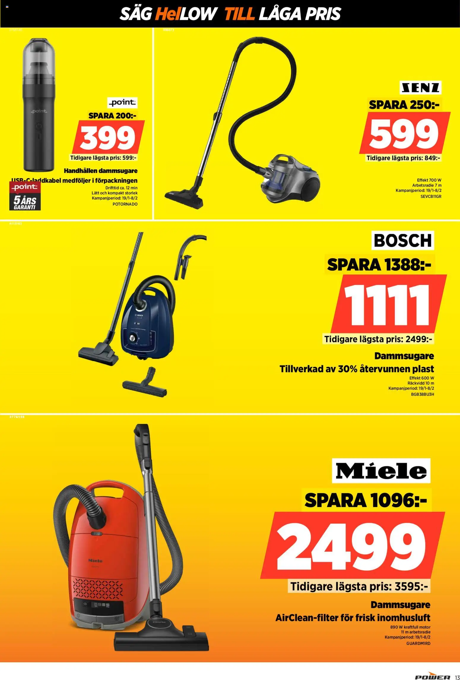 Power reklamblad aktuell från 02.02.2026 | Sida: 13 | Produkter: Dammsugare, Såg