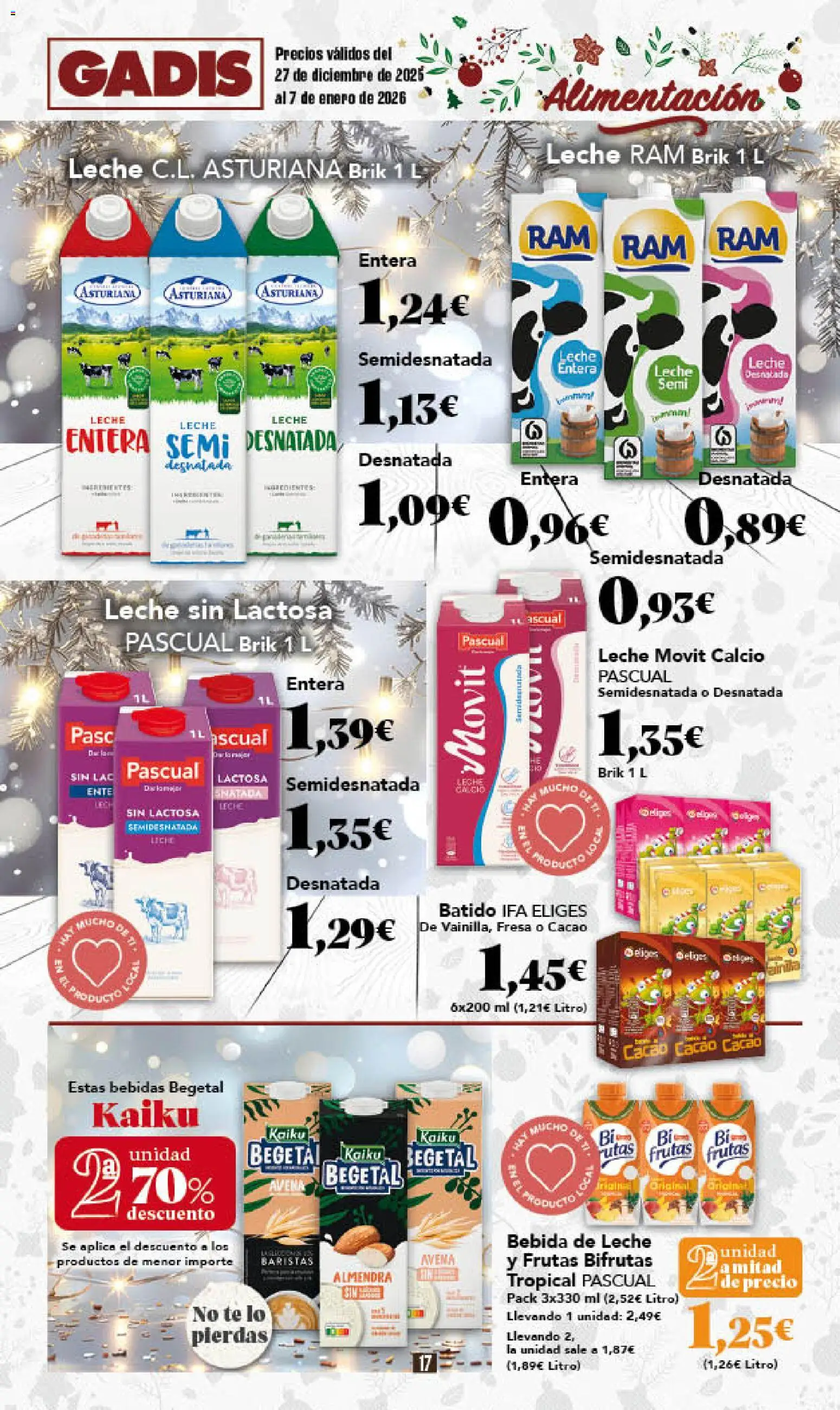 Gadis - folleto │ válido desde el 27.12.2025 | Página: 17 | Productos: Leche sin lactosa, Leche entera, Leche, Φρυγανιές σικάλεως