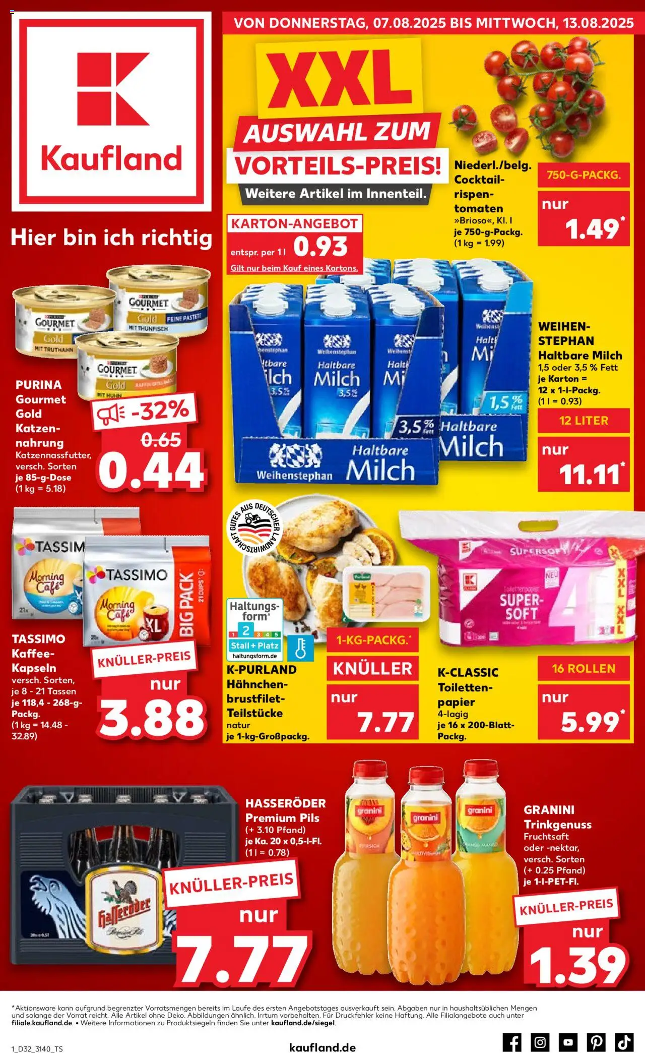 Kaufland prospekt Leipzig	 - gültig ab dem 07.08.2025 | Seite: 1 | Produkte: Thunfisch, Tomaten, Hasseröder, Tassimo