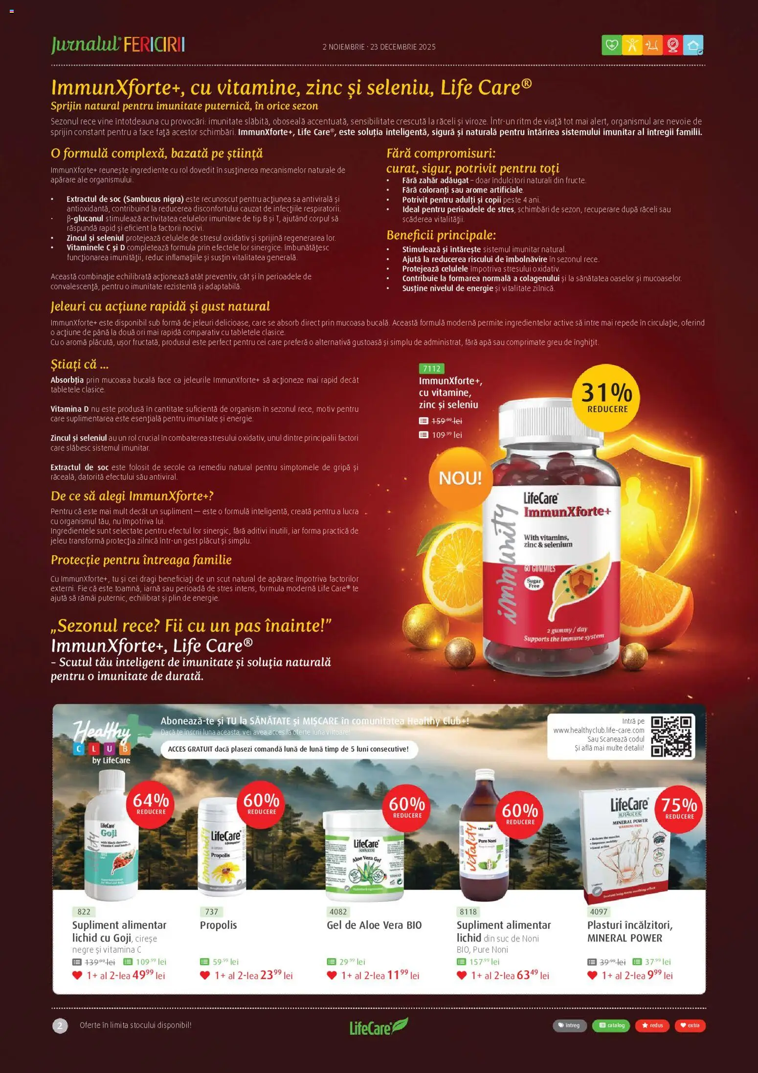 Noul catalog Life Care – valabil de la 02.11.2025 | Pagină: 2 | Produse: Plasturi, Suc, Cireșe, Apă