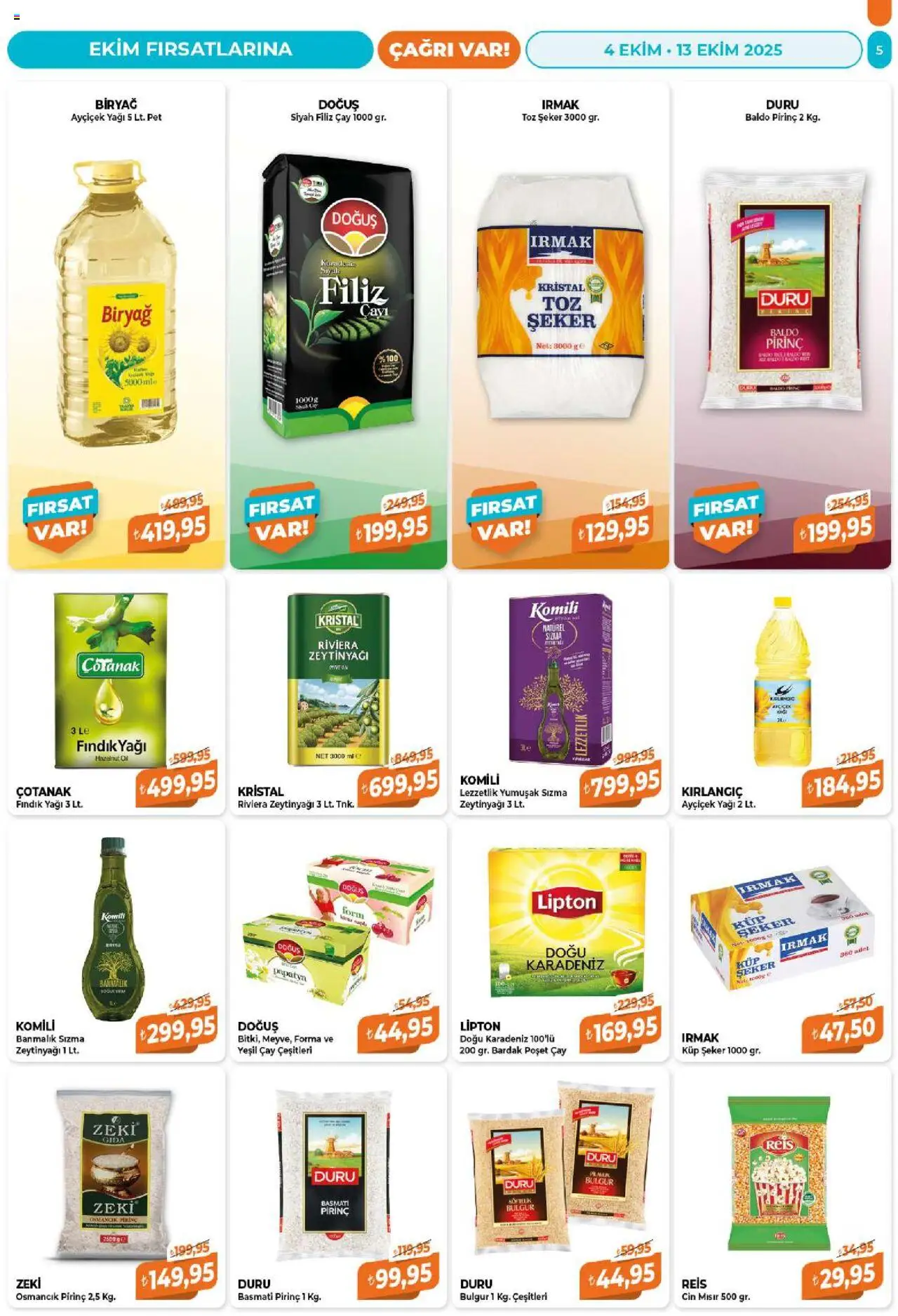 Çağrı Market Katalog - 04.10.2025 tarihinden itibaren geçerlidir | Sayfa: 5 | Ürünler: Şeker, Fındık, Bardak poşet çay, Mısır