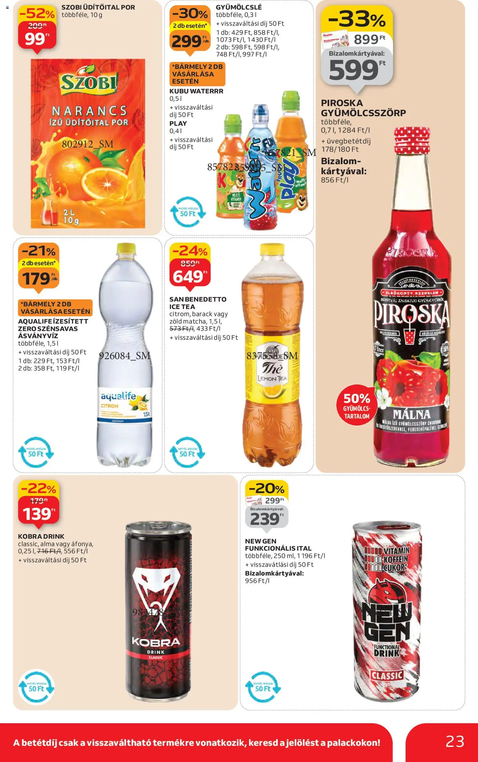 Auchan akciós ujság - amely érvényes a következő dátumtól: 22.01.2026 | Oldal: 23 | Termékek: Ásványvíz, Alma, Cukor, Citrom