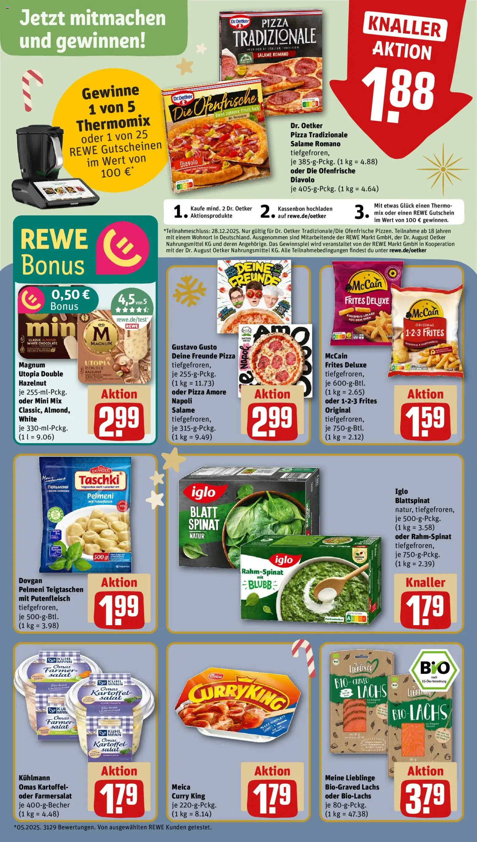 Rewe Prospekt 	 – gültig ab 08.12.2025 | Seite: 15 | Produkte: Ofen, McCain, Meica, Lachs