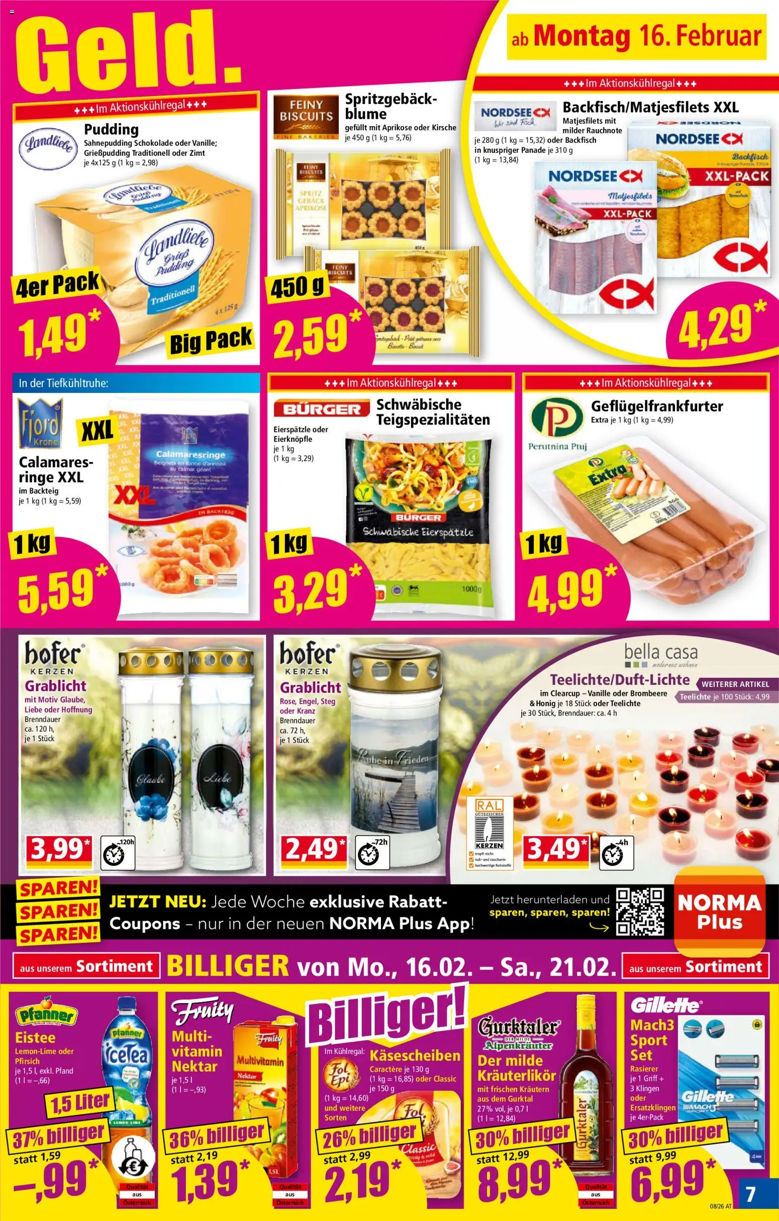 Norma Flugblatt gültig ab 16.02.2026 | Seite: 9 | Produkte: Pfirsich, Schokolade, Fisch, Papier blanc