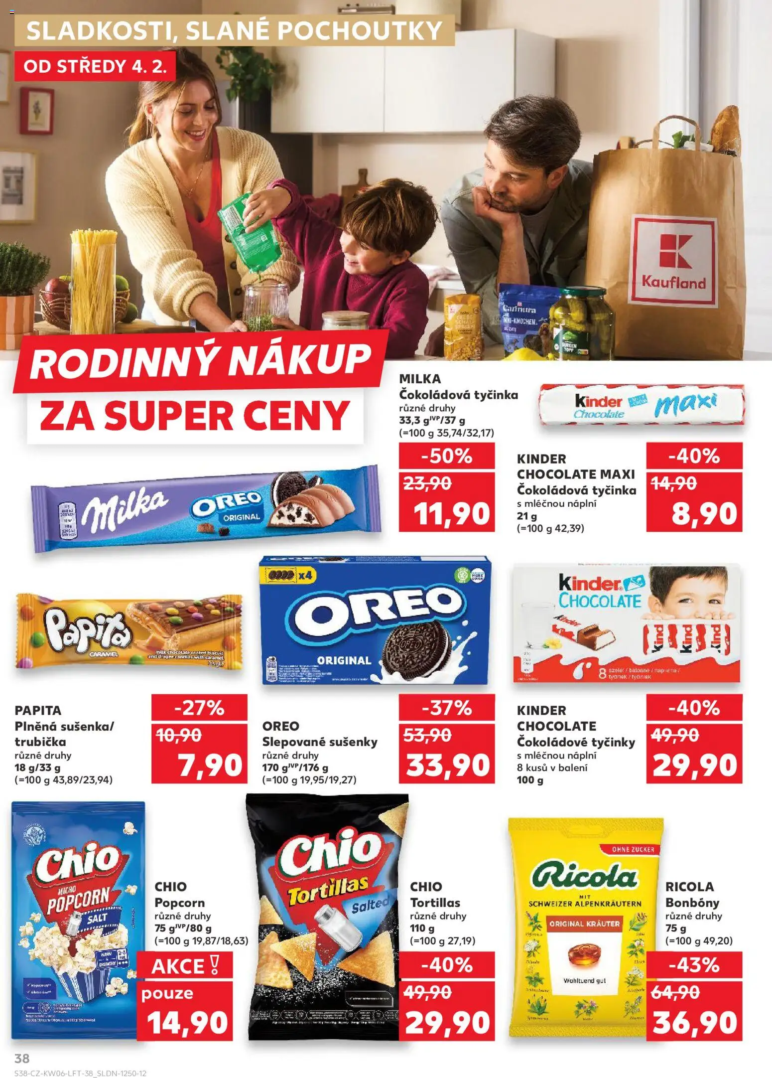 Kaufland leták - Brno od 04.02.2026 | Strana: 38 | Produkty: Cookies, Tyčinky, Oreo, Sušenky
