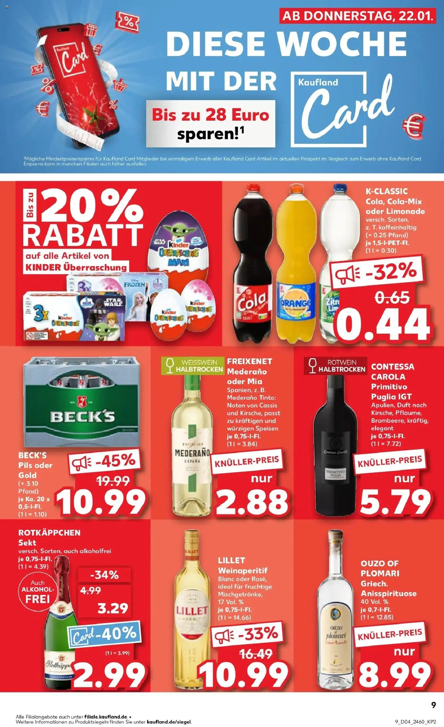 Kaufland prospekt Amberg	 – gültig ab 22.01.2026 | Seite: 9 | Produkte: Rotkappchen sekt, Freixenet, Weißwein, Lillet