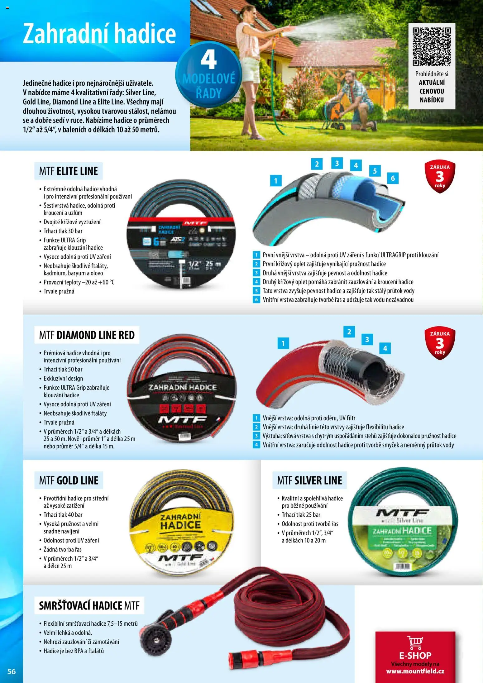 Mountfield katalog od 02.04.2026 | Strana: 56 | Produkty: Zahradní hadice, Hadice, Modely