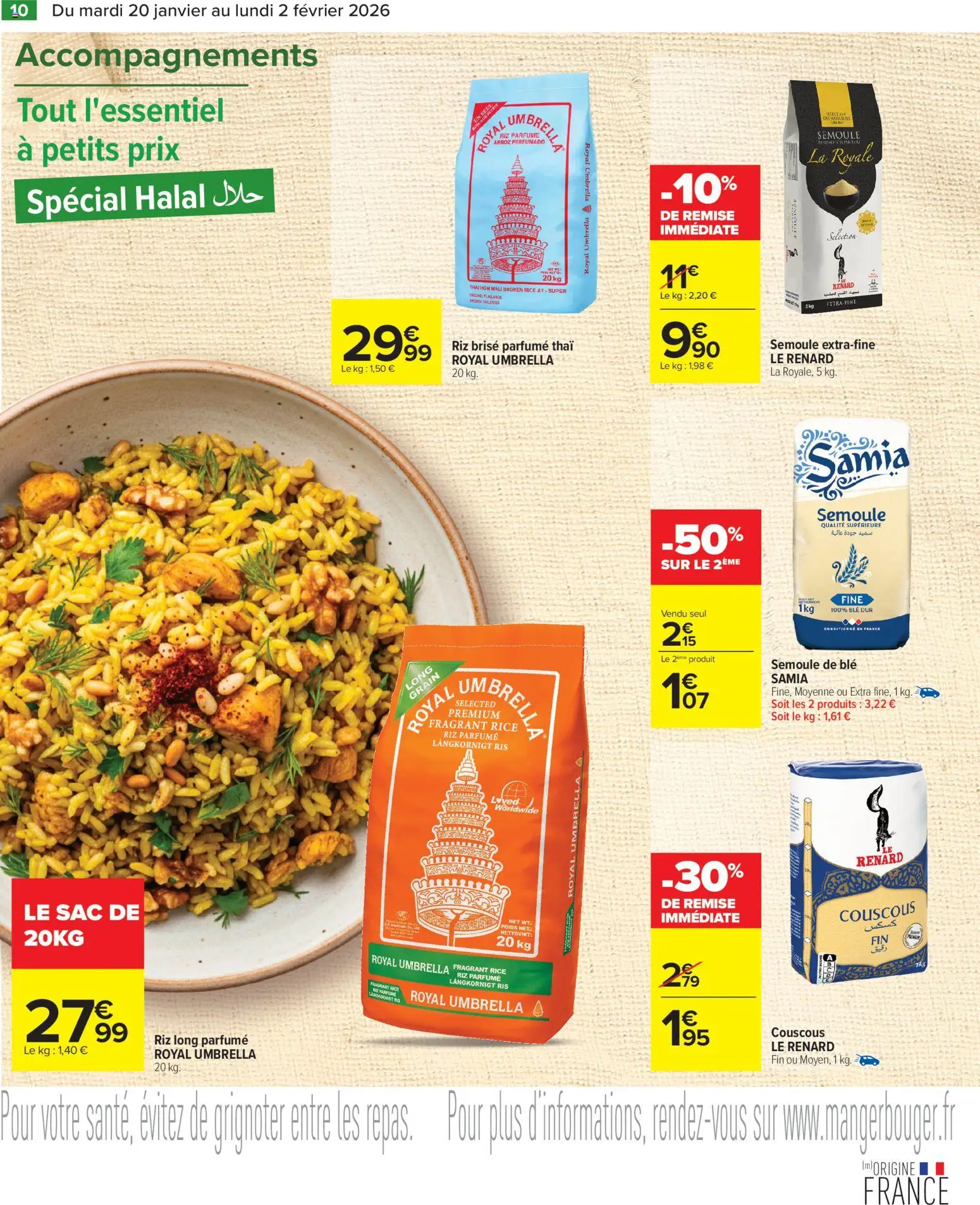 {H1} | Page: 10 | Produits: Sac, Semoule, Couscous, Riz