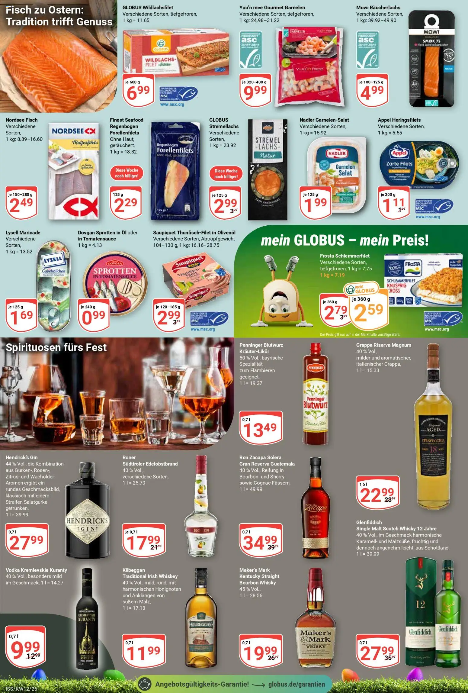 Globus Prospekt 	 – gültig ab 16.03.2026 | Seite: 14 | Produkte: Olivenol, Lachs, Bourbon, Gin
