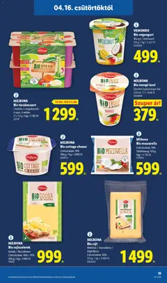 MILBONA Bio cottage cheese, Zsírtartalom: 19%, 200 g - amely érvényes a következő dátumtól: 16.04.2026 | Oldal: 15
