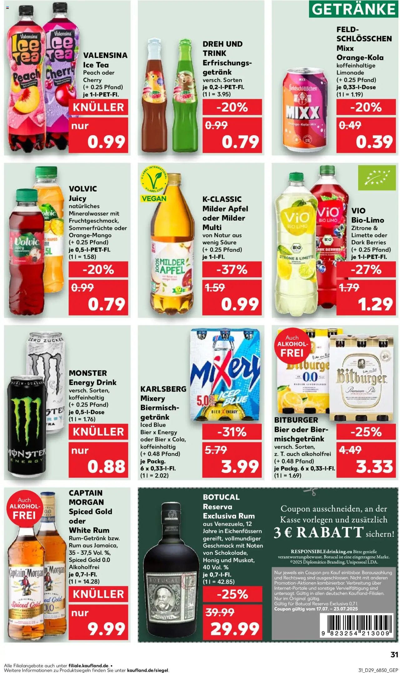 Kaufland prospekt Stuttgart	 - gültig ab dem 17.07.2025 | Seite: 31 | Produkte: Rum, Limonade, Mineralwasser, Apple