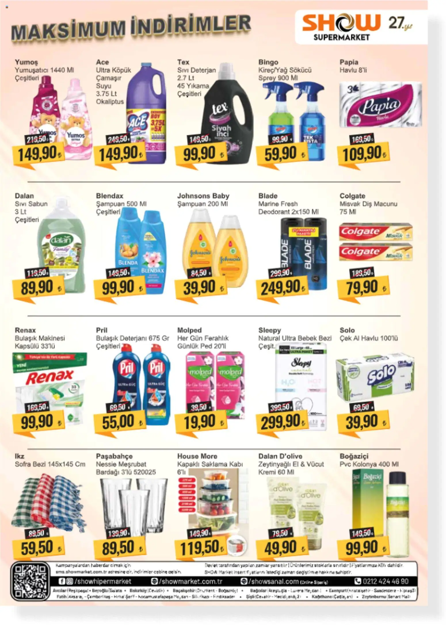 Show Market Katalog - 17.04.2026 tarihinden itibaren geçerlidir | Sayfa: 4 | Ürünler: Şampuan, Yumuşatıcı, Deterjan, Bulaşık makinesi