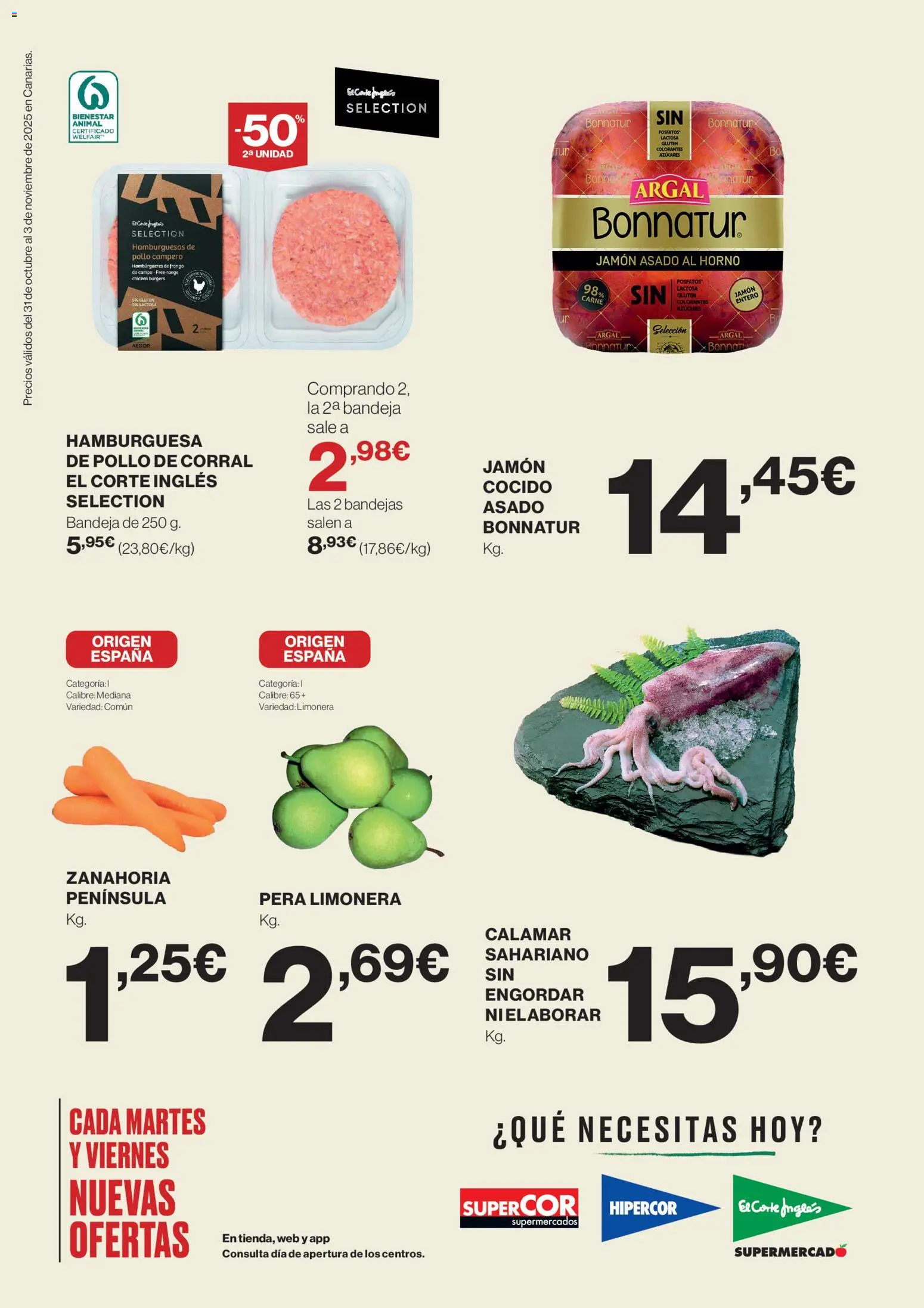 Supercor Península y Baleares │ válido desde el 31.10.2025 | Página: 2 | Productos: Jamón, Zanahoria, Σοκολατούχο γάλα, Bandeja