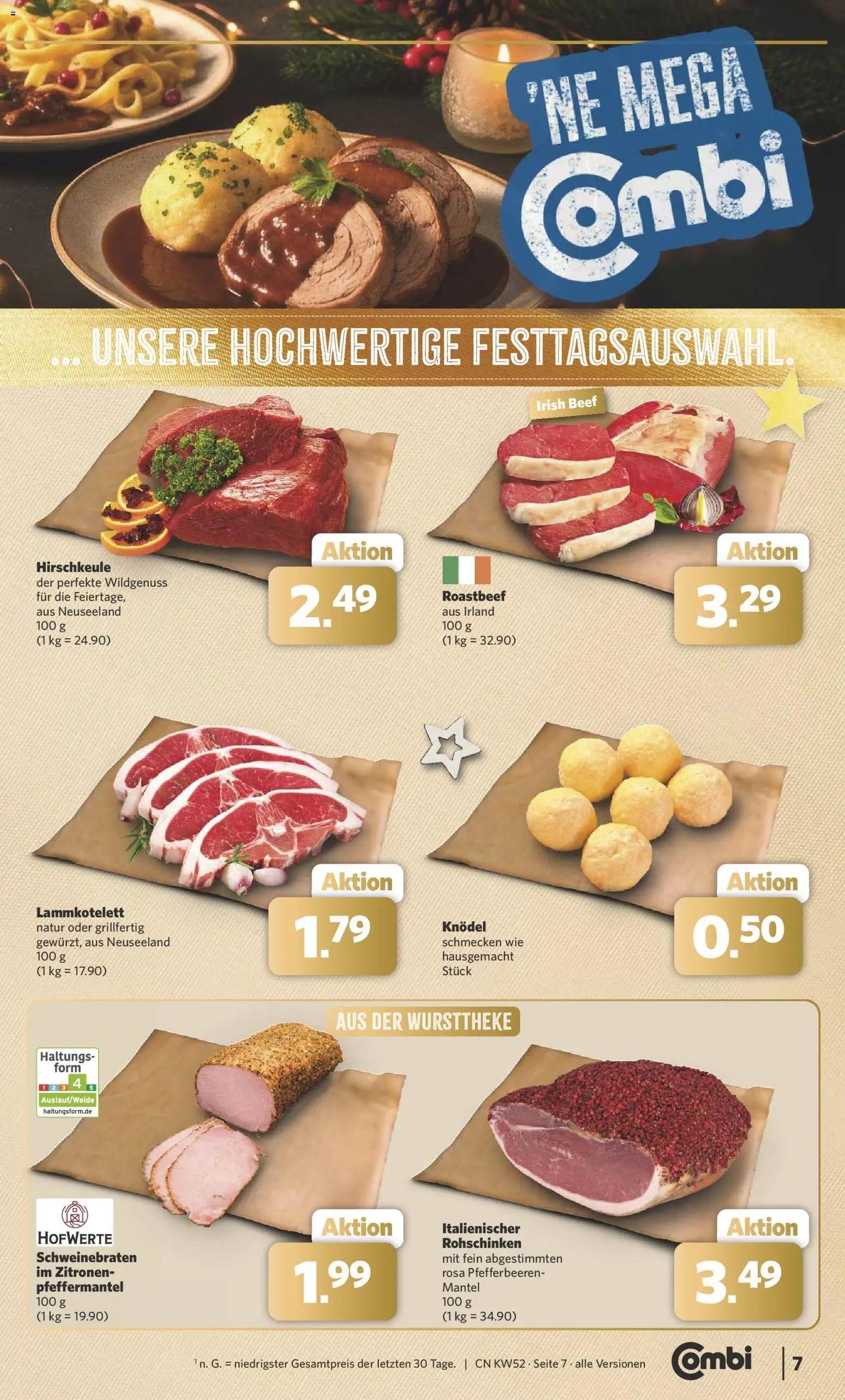 Combi Prospekt 	 – gültig ab 22.12.2025 | Seite: 7 | Produkte: Roastbeef, Mantel, Zitronen
