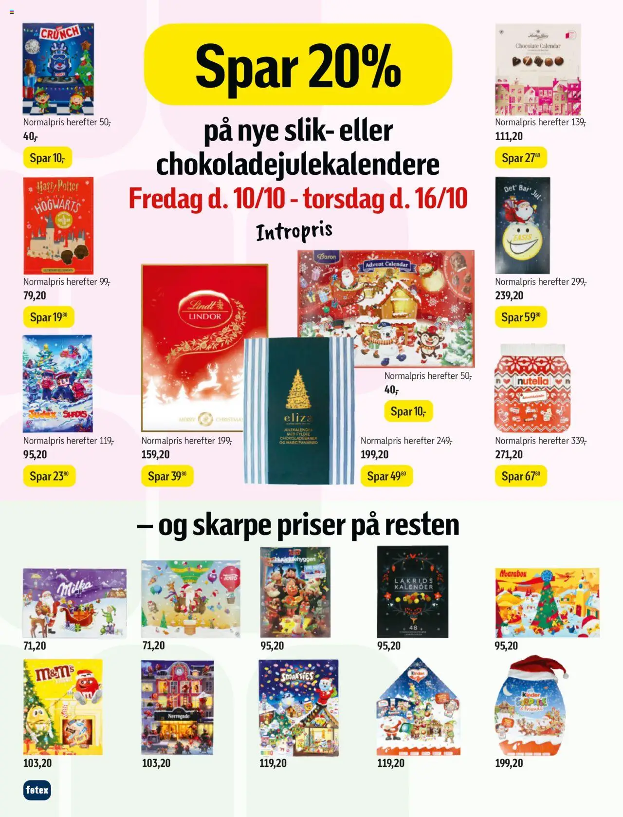 Føtex tilbudsavis – gyldig fra 10.10.2025 | Side: 20 | Produkter: Slik, Lakrids, Marcipanbrød, Nutella