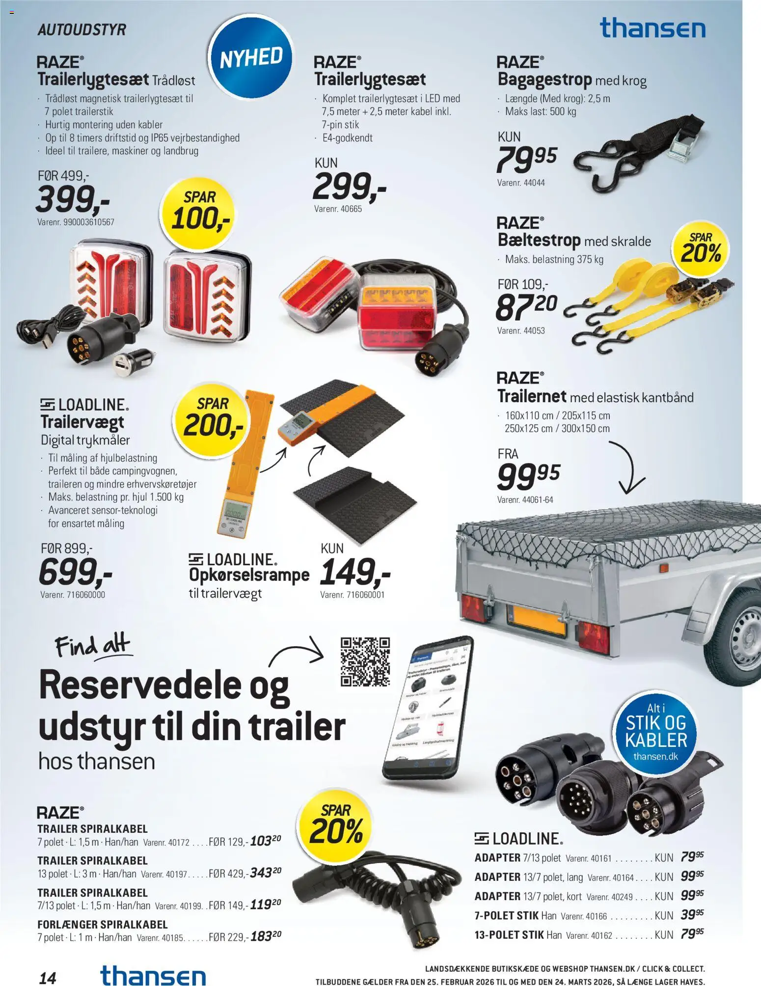 Thansen tilbudsavis – gyldig fra 25.02.2026 | Side: 14 | Produkter: Stik, Trykmåler, Kabler, Maling