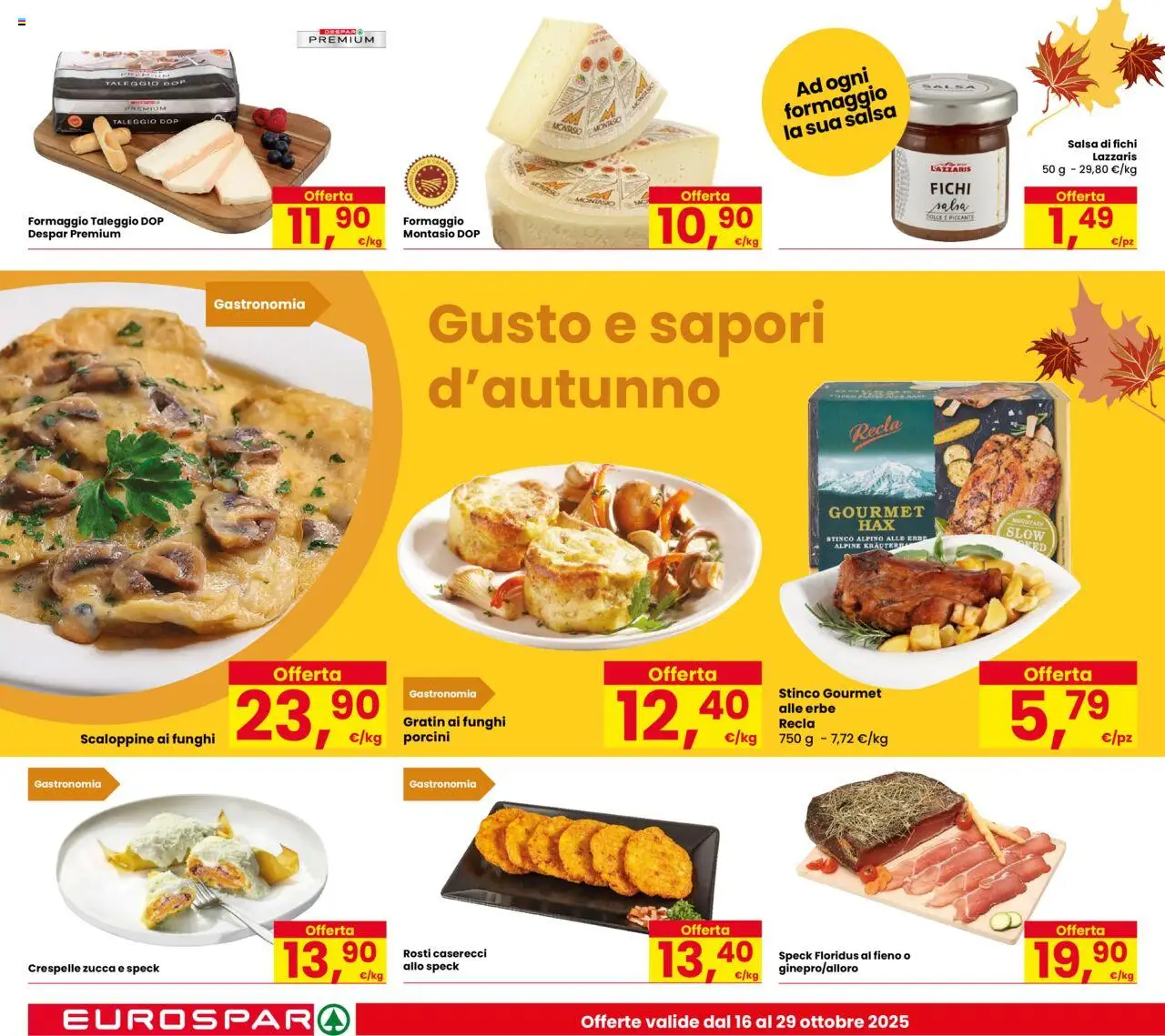 Volantino Despar del 16.10.2025 | Pagina: 8 | Prodotti: Speck, Salsa, Formaggio, Zucca