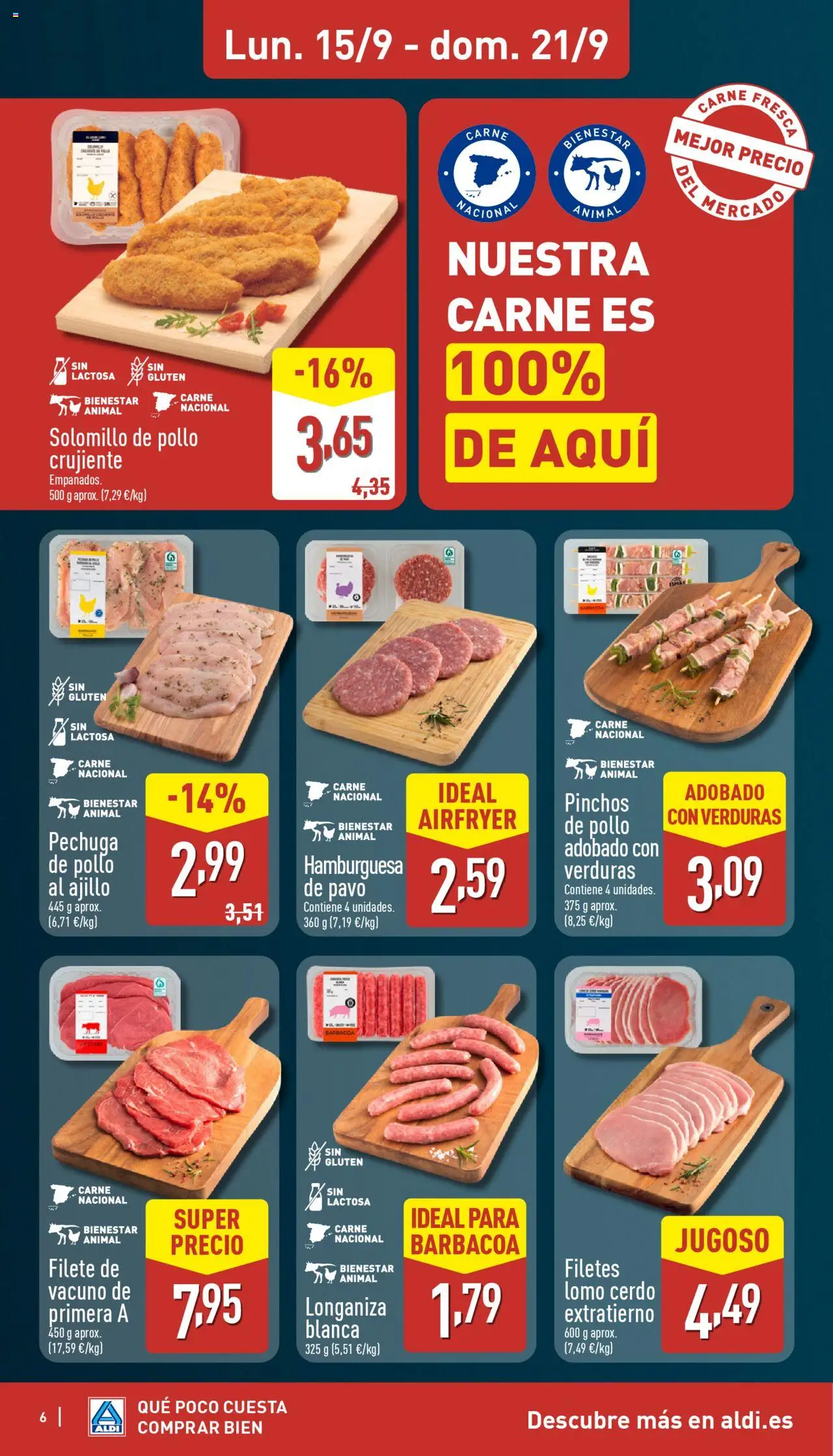 Aldi folleto Península │ válido desde el 15.09.2025 | Página: 6 | Productos: Cerdo, Barbacoa, Filete, Σοκολατούχο γάλα