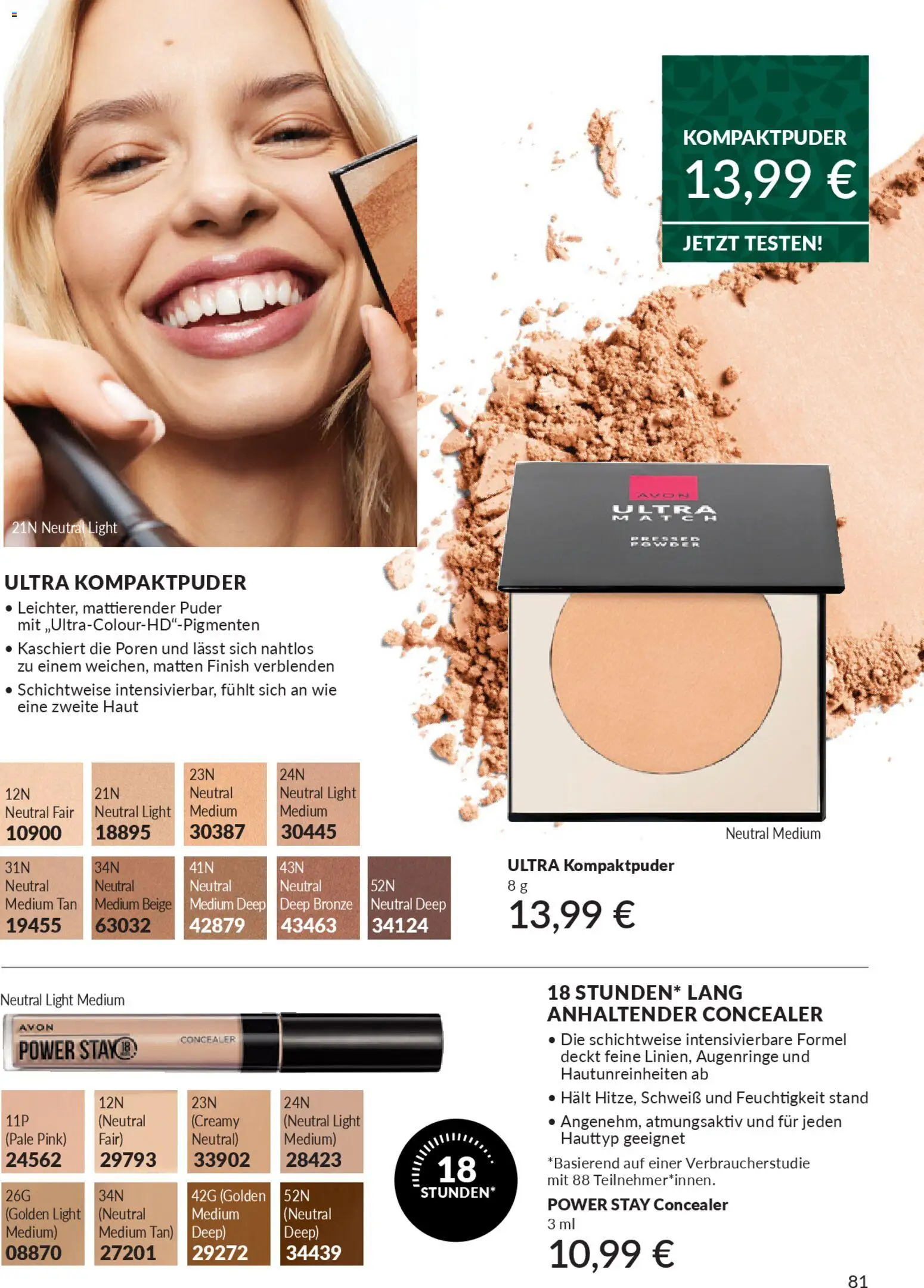 AVON Katalog Dezember 2025 – gültig ab 01.12.2025 | Seite: 83 | Produkte: Concealer, Puder, Finish