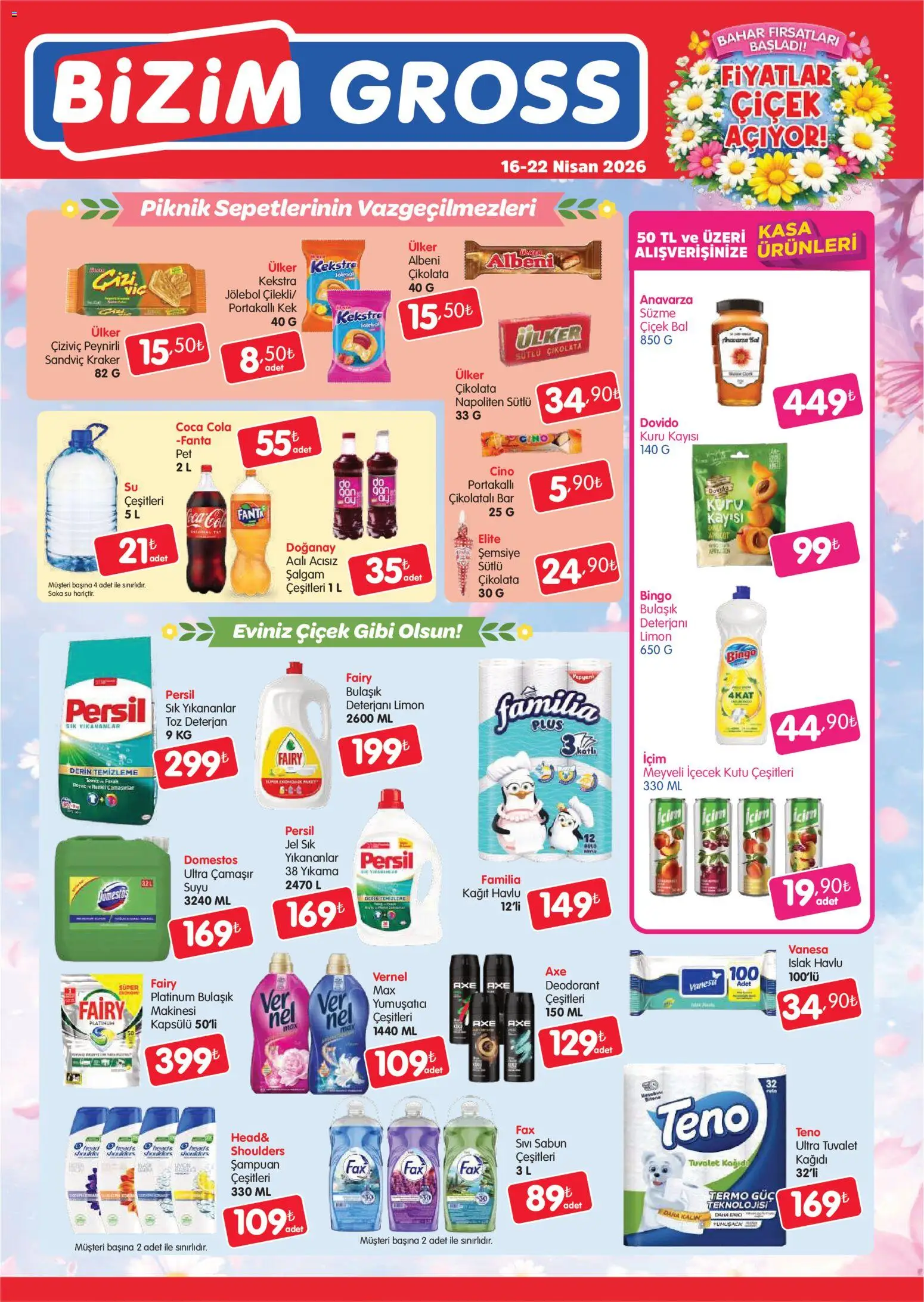 Bizim Toptan - Bizim Gross Fırsat Bülteni - 16.04.2026 tarihinden itibaren geçerlidir | Sayfa: 3 | Ürünler: Tuvalet, Deodorant, Yumuşatıcı, Limon