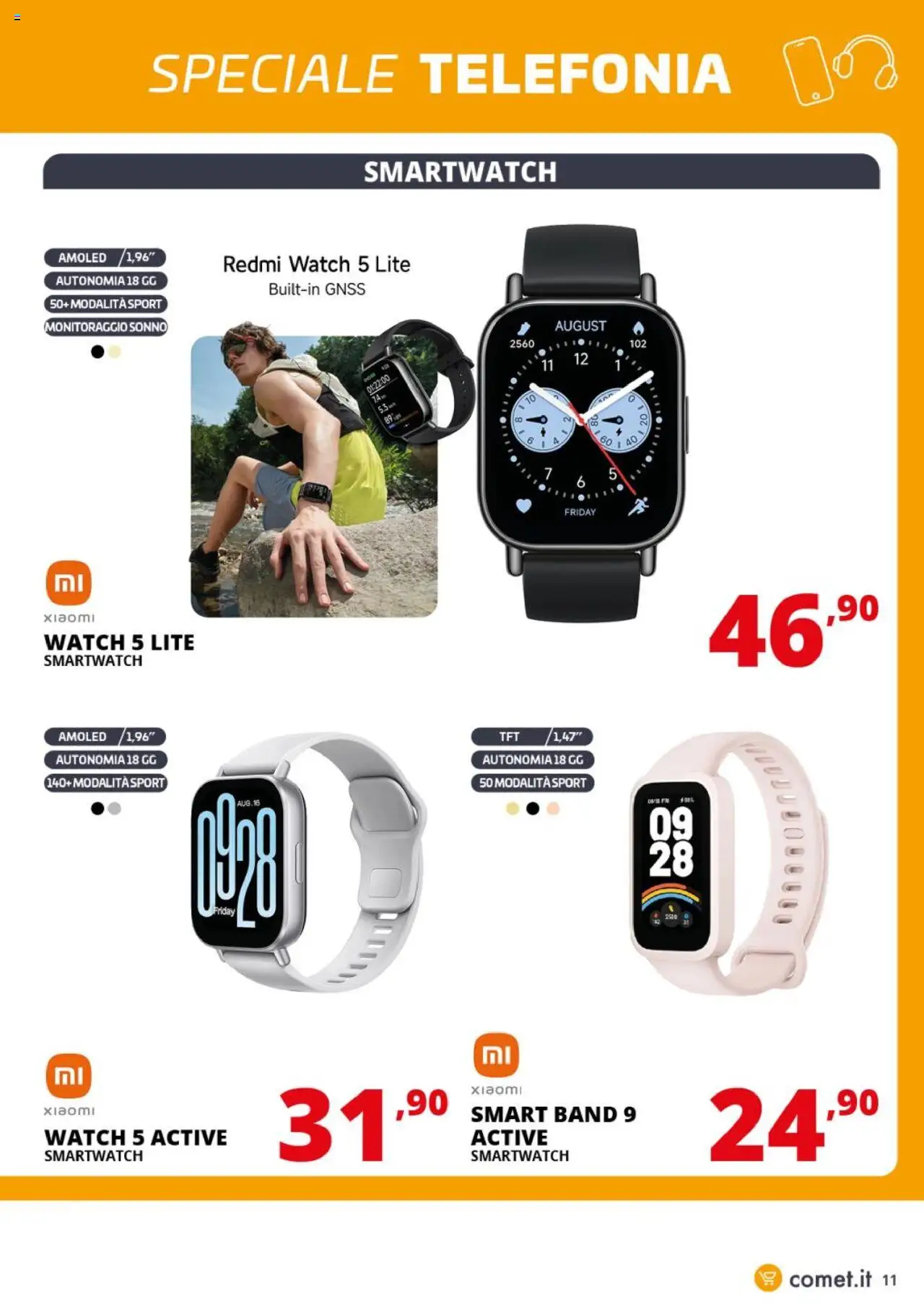 Volantino Comet del 26.09.2025 | Pagina: 11 | Prodotti: Xiaomi, Smartwatch