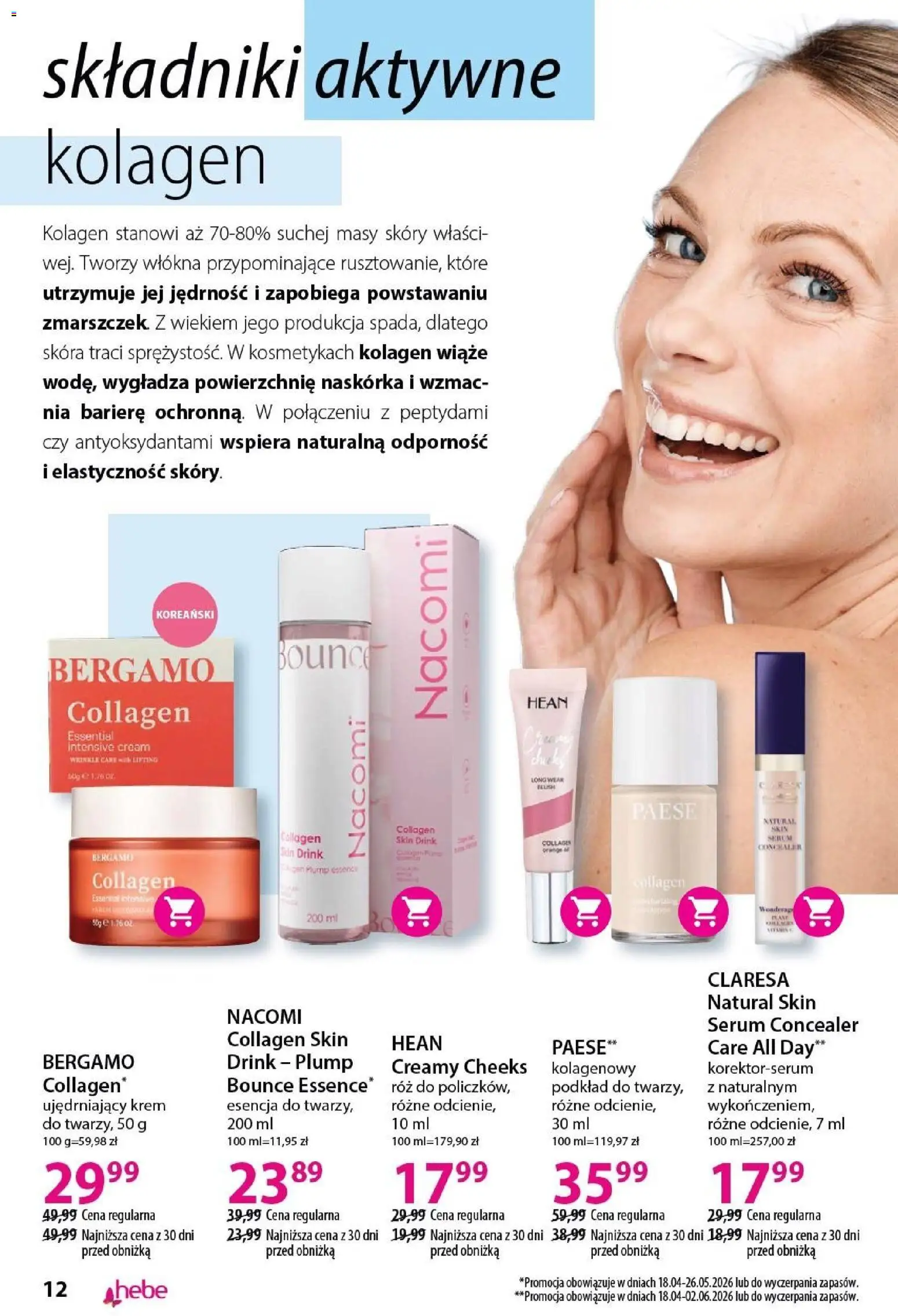 Hebe gazetka - Katalog od 18.04.2026 | Strona: 12 | Produkty: Róż, Krem
