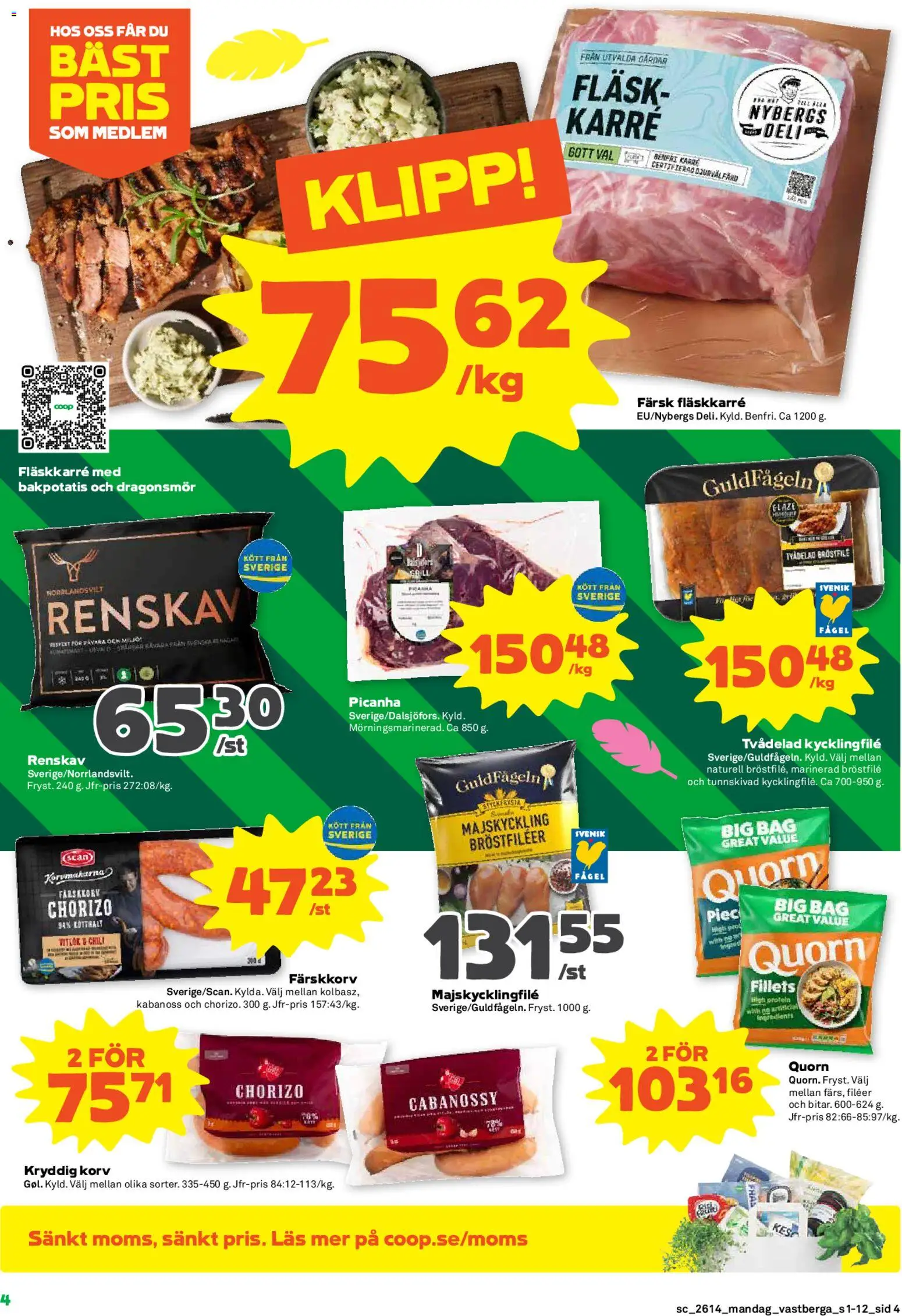 Coop Forum reklamblad aktuell från 30.03.2026 | Sida: 4 | Produkter: Bakpotatis, Chili, Fläsk, Chorizo