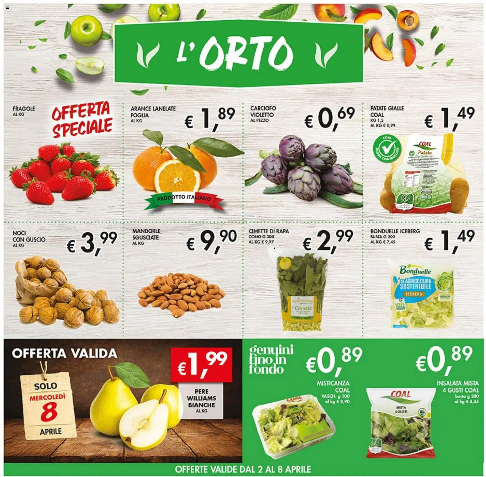 Volantino Coal del 26.03.2026 | Pagina: 3 | Prodotti: Misticanza, Arance, Fragole, Mandorle