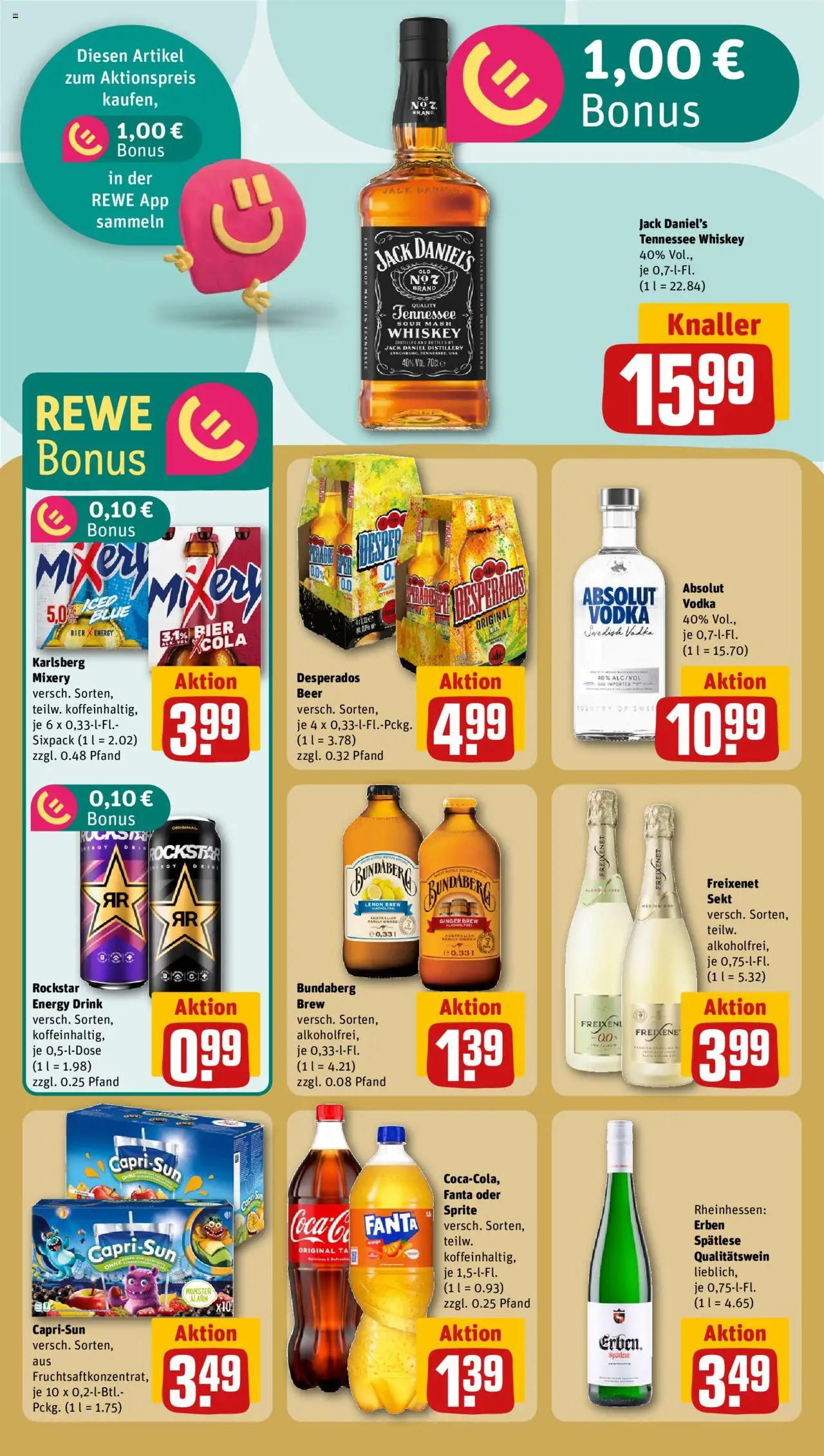 Rewe Prospekt 	 – gültig ab 20.10.2025 | Seite: 13 | Produkte: Rockstar energy, Bier, Desperados, Whiskey