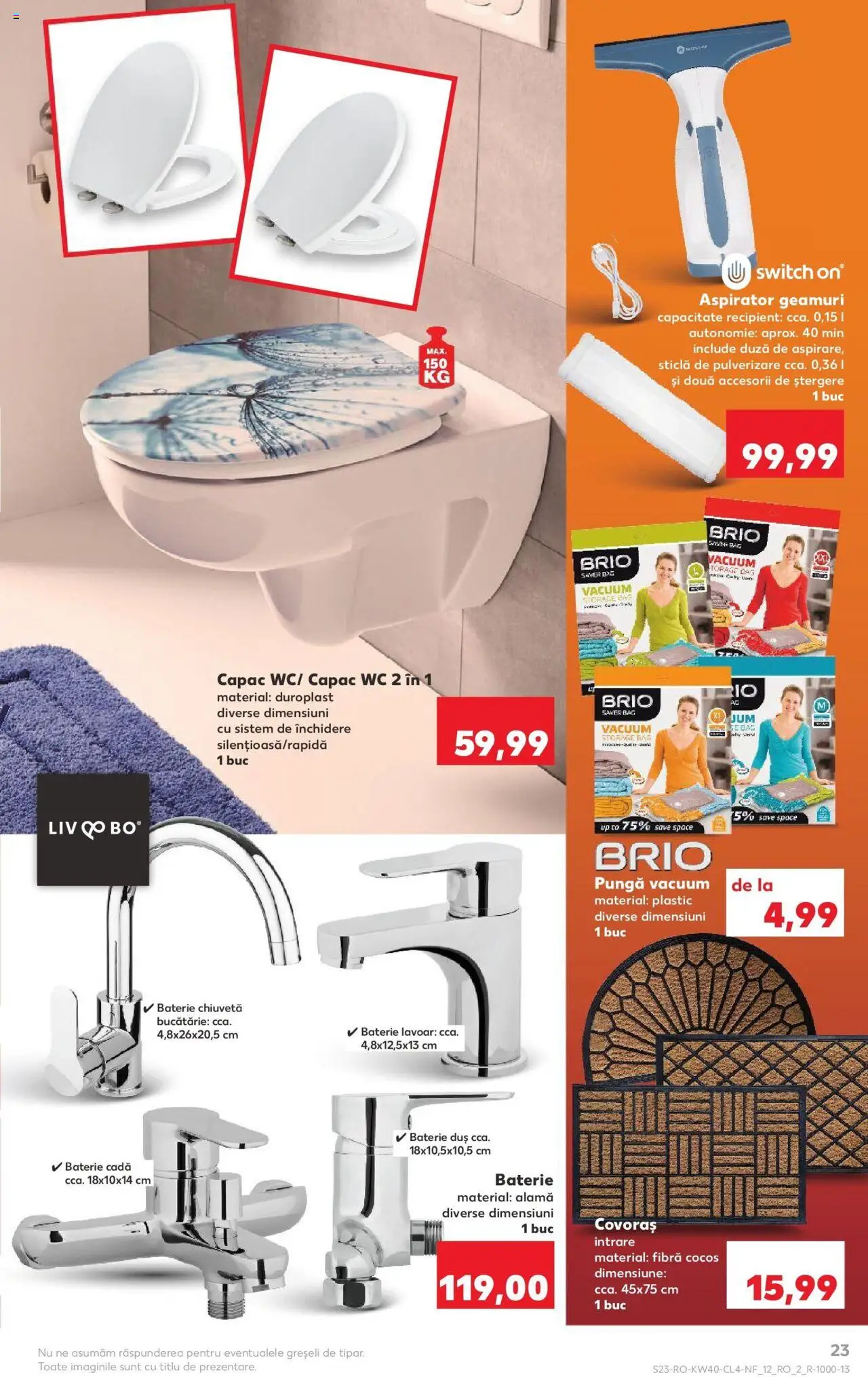Noul catalog Kaufland – valabil de la 01.10.2025 | Pagină: 23 | Produse: Pungă, Bucătărie, Cadă, Duș