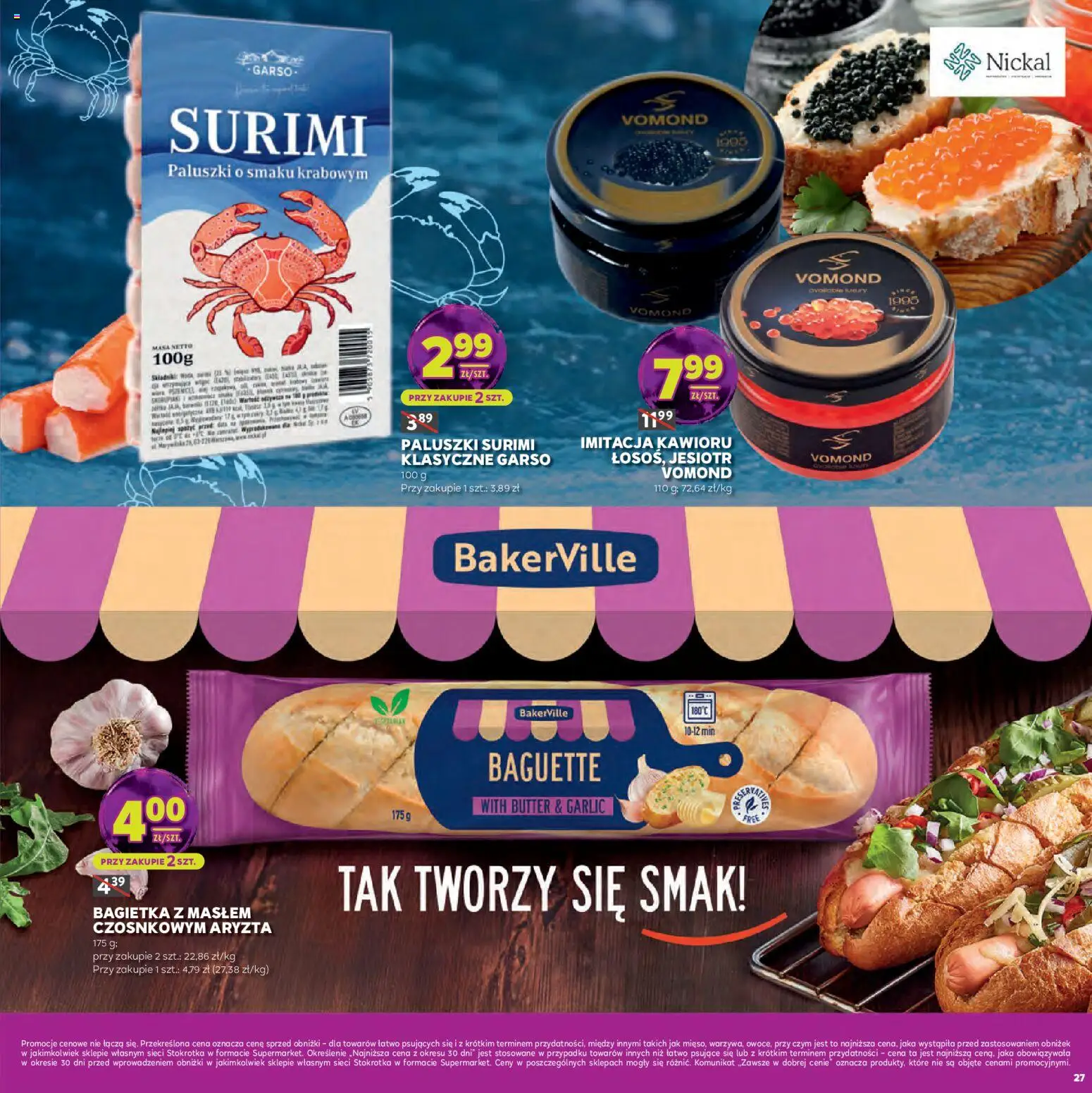 Stokrotka Gazetka - Sylwester od 30.12.2025 | Strona: 27 | Produkty: Stokrotka, Surimi, Bagietka, Paluszki surimi