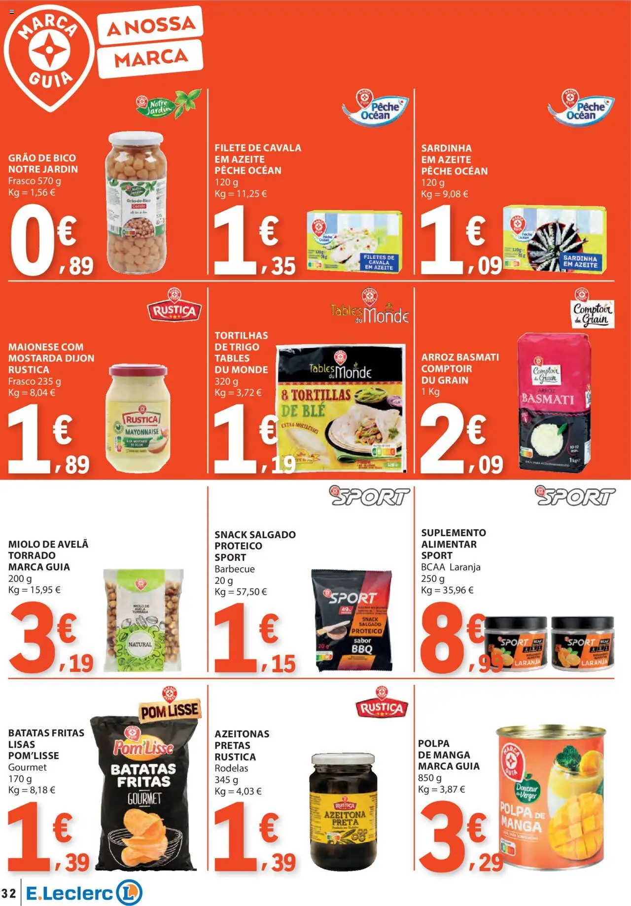 E.Leclerc folheto │ válido de 21.08.2025 | Página: 32 | Produtos: Azeite, Azeitonas, Arroz basmati, Arroz