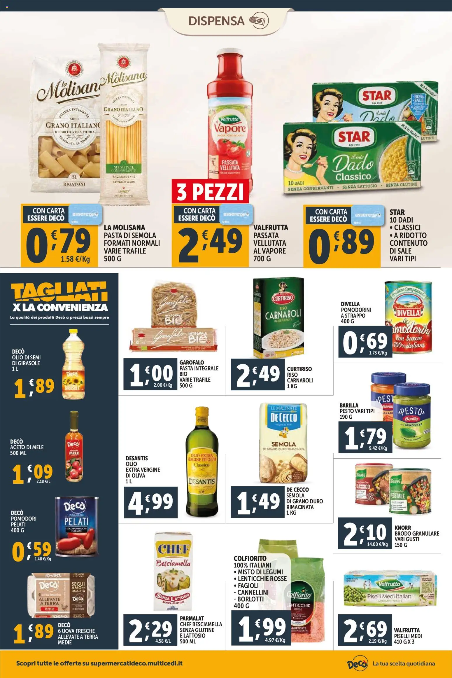 Volantino Decò del 23.02.2026 | Pagina: 8 | Prodotti: Pomodorini, Legumi, Mele, Besciamella