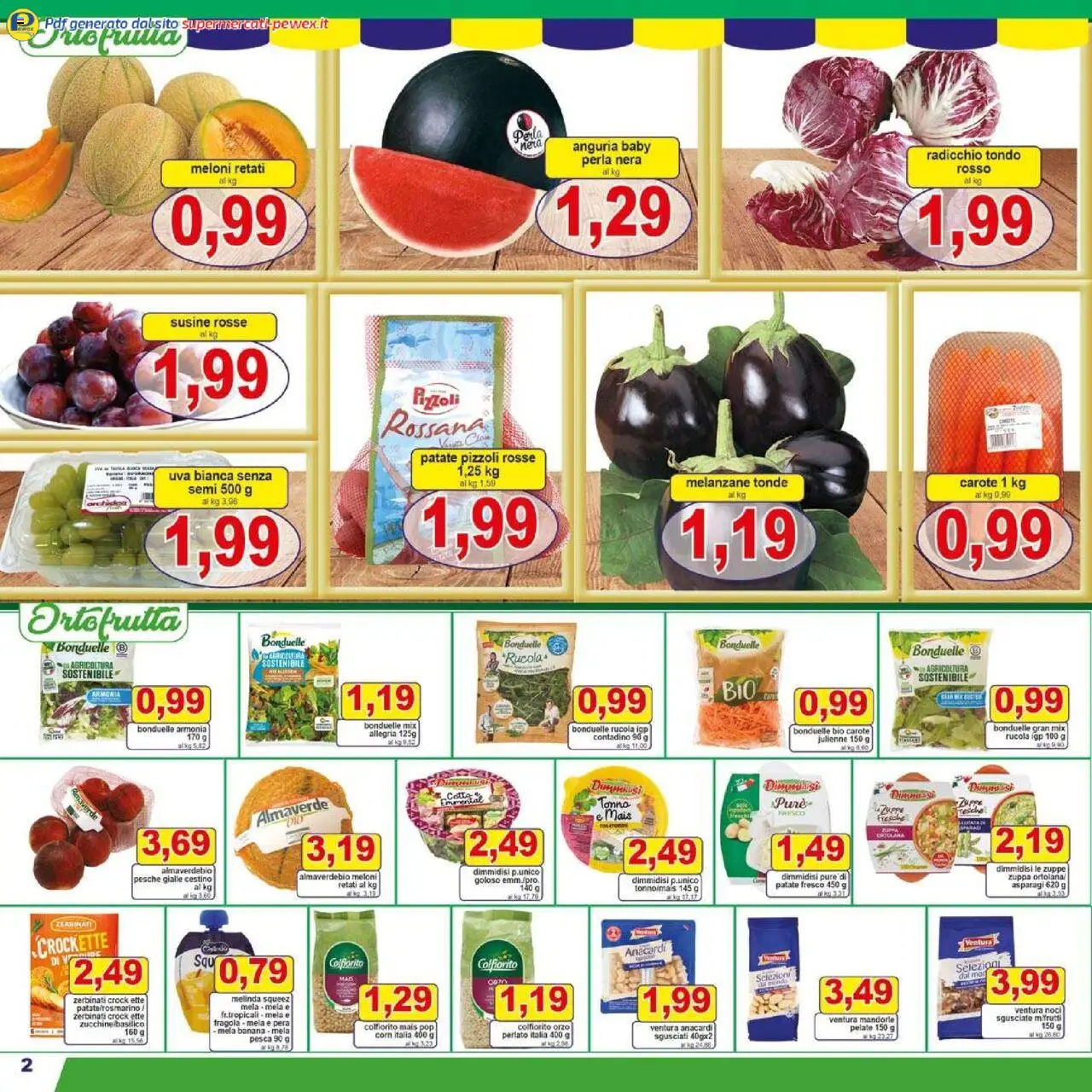 Volantino Pewex del 25.07.2025 | Pagina: 2 | Prodotti: Patate, Mandorle, Anguria, Pera