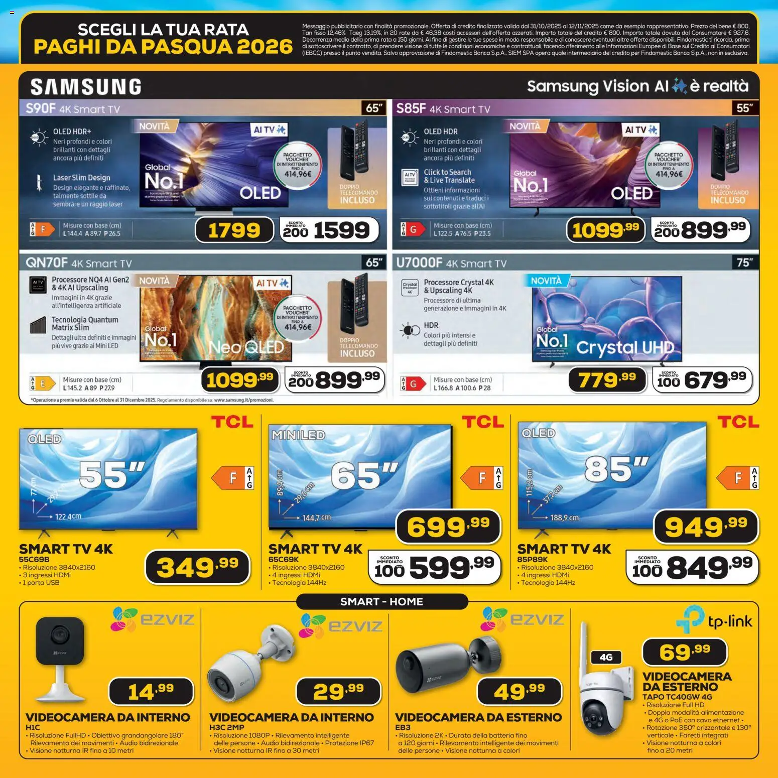 Volantino Euronics del 31.10.2025 | Pagina: 3 | Prodotti: smart TV, Cavo, Batteria, Samsung