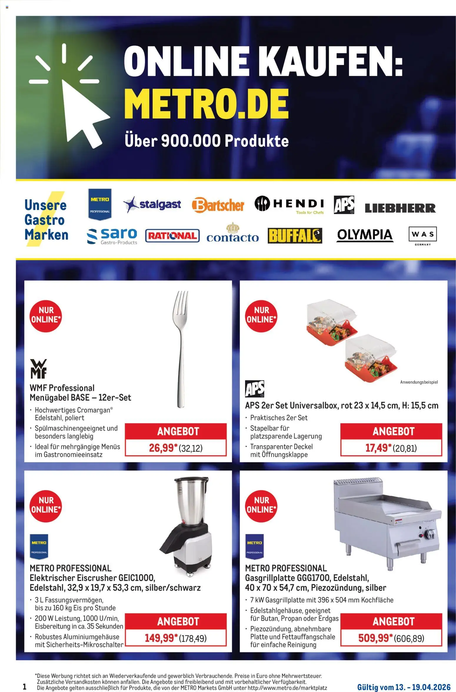 Metro Online: Wochen-Angebote – gültig ab 13.04.2026 | Seite: 1