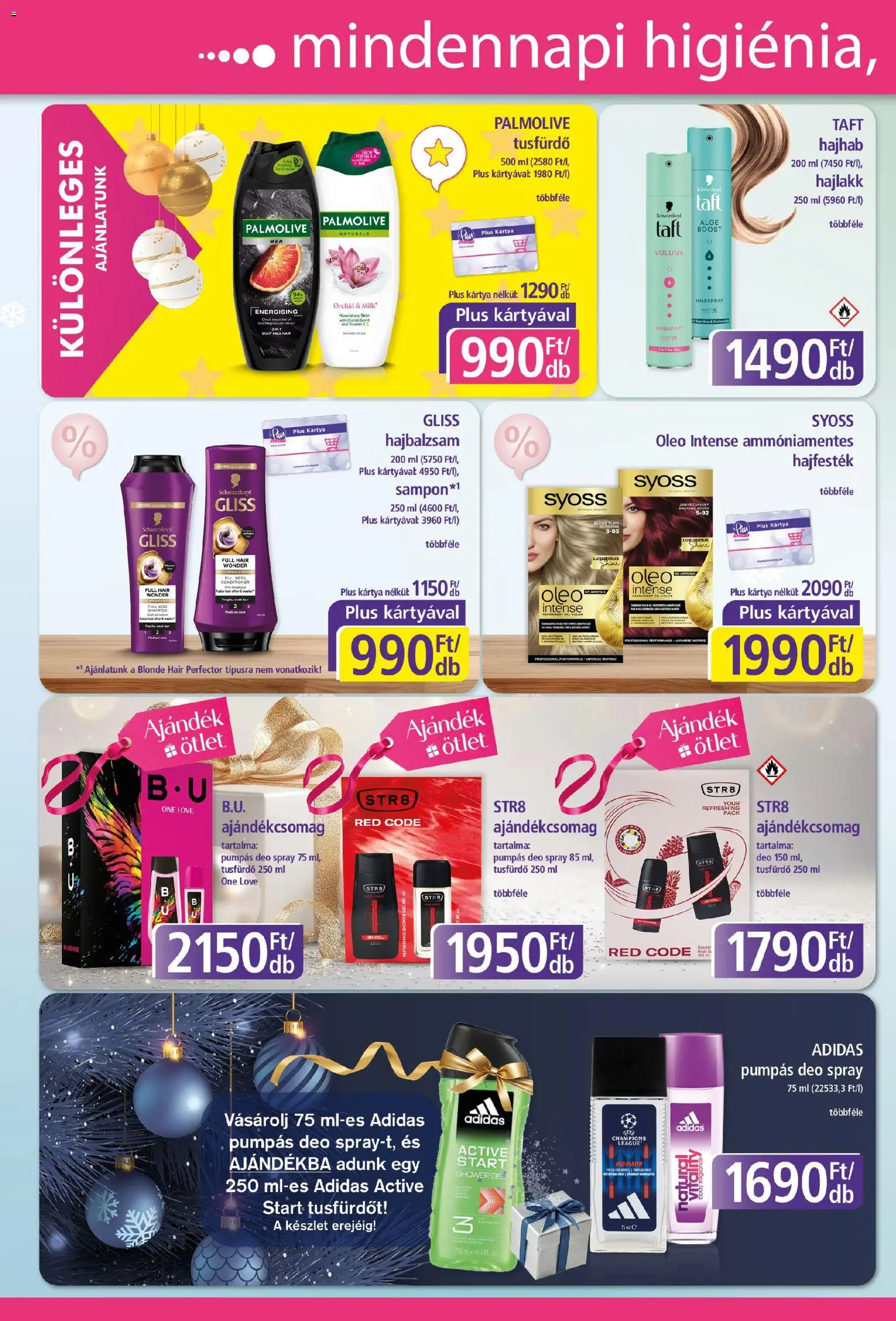 Plus Market akciós ujság - amely érvényes a következő dátumtól: 04.12.2025 | Oldal: 4 | Termékek: Hajhab, Hajfesték, Hajlakk, Tusfürdő