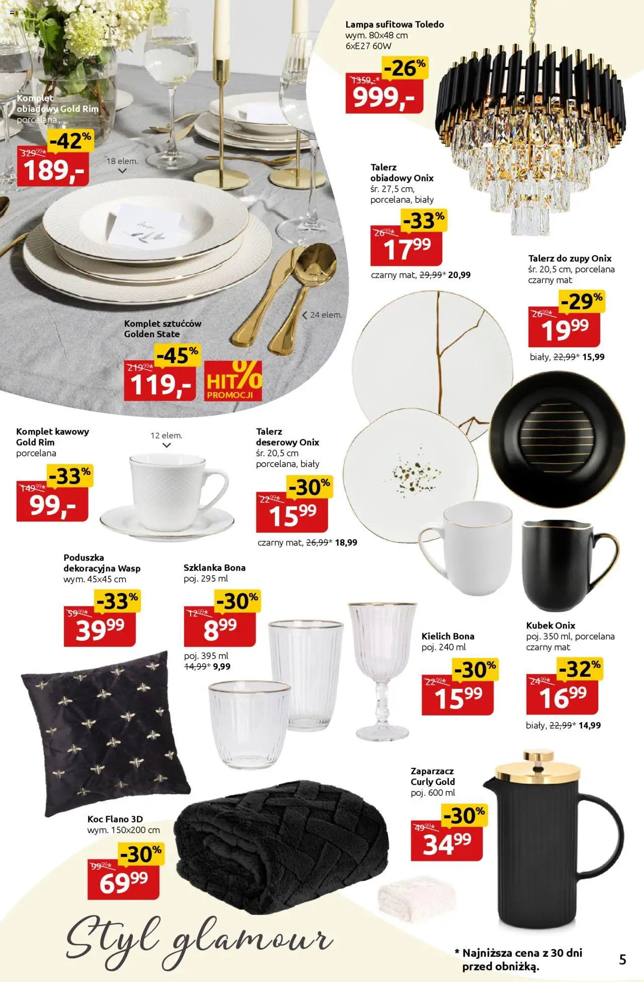 Black Red White promocje - Style ze smakiem od 25.08.2025 | Strona: 5 | Produkty: Szklanka, Poduszka, Koc, Lampa