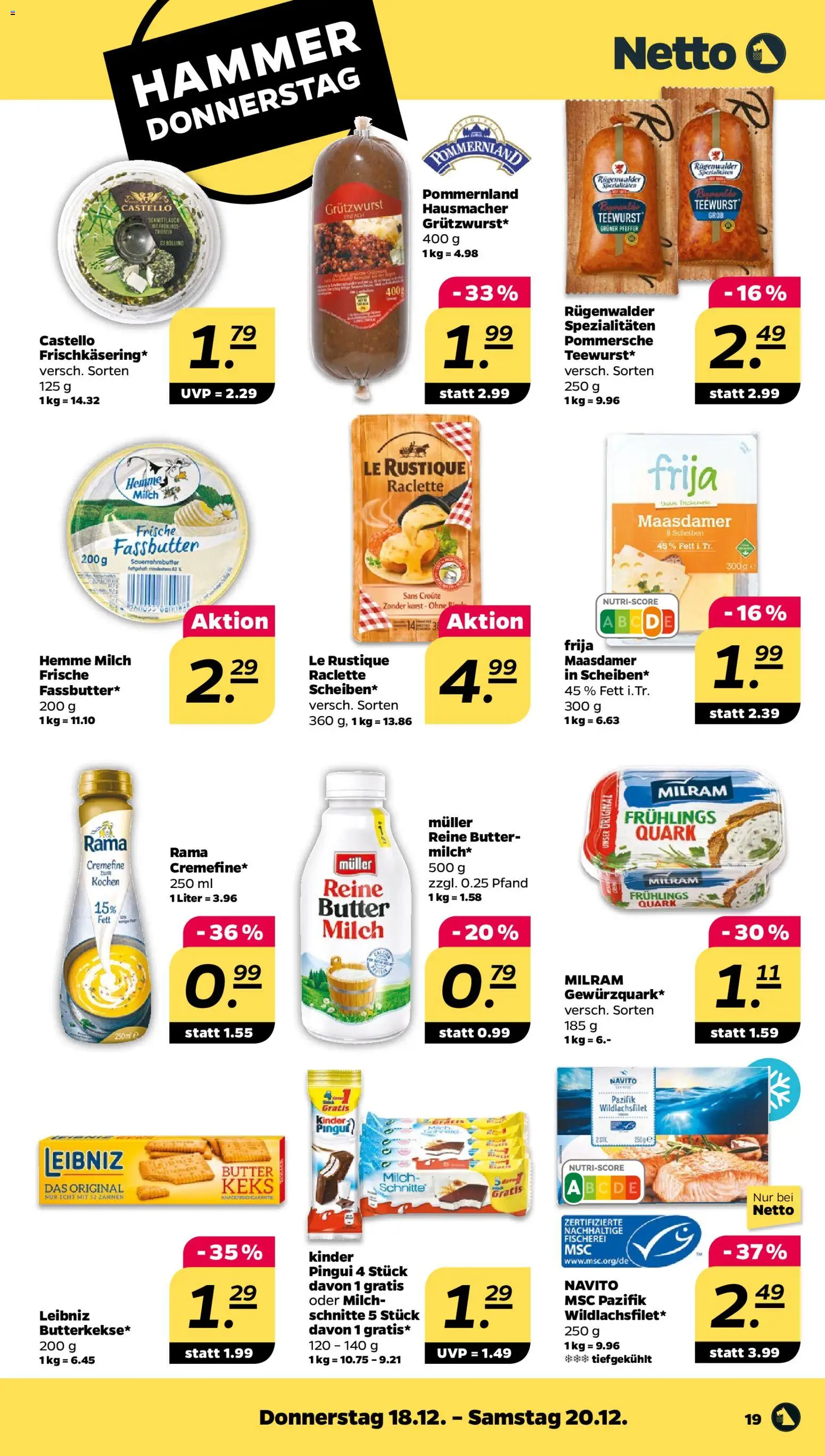 Netto Prospekt 	 – gültig ab 15.12.2025 | Seite: 21 | Produkte: Rama, Quark, Butter, Milram