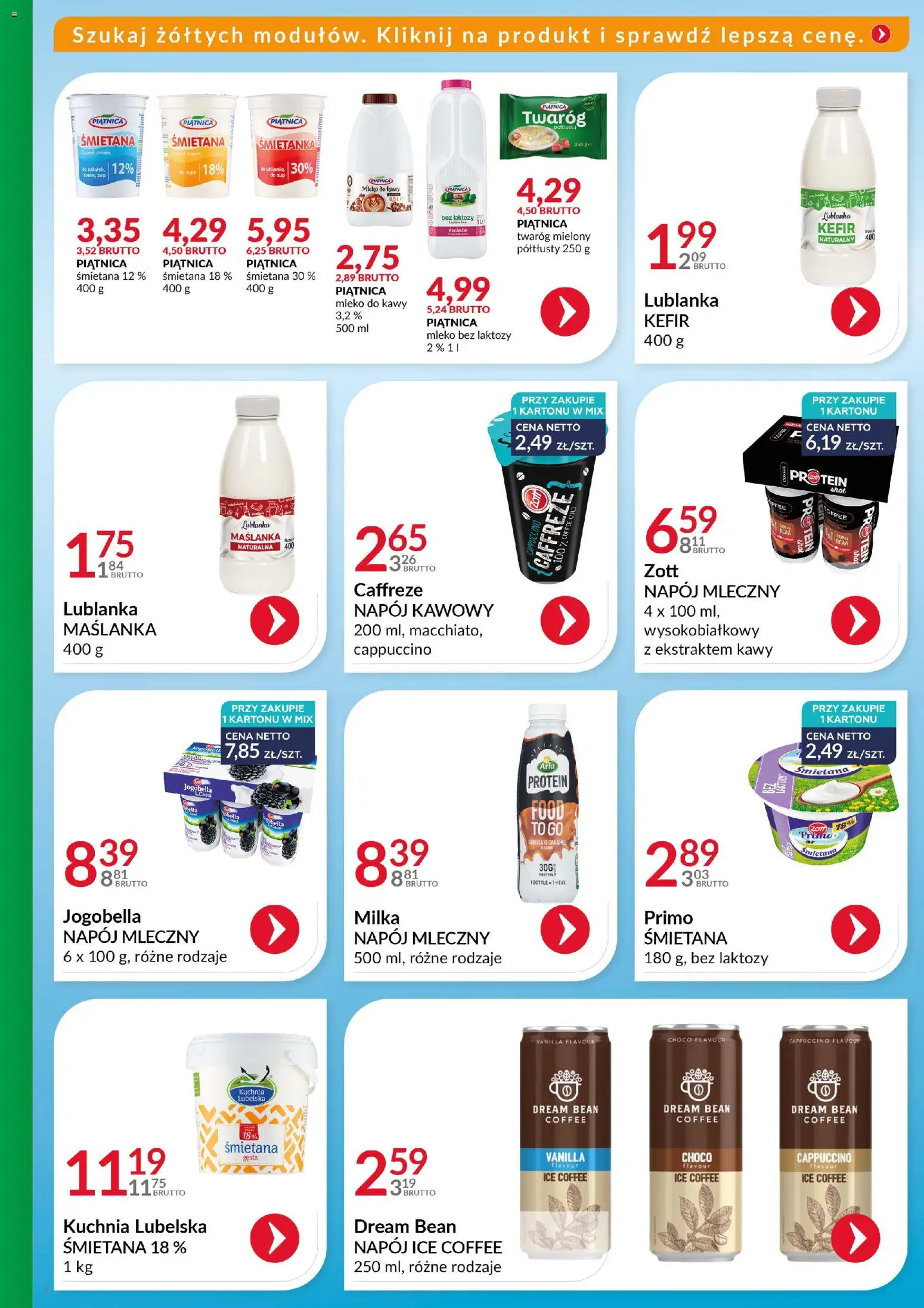 Eurocash Gazetka - Katalog Artykułów Spożywczych od 14.12.2025 | Strona: 7 | Produkty: Bez laktozy, Maślanka, Twaróg mielony, Mleko do kawy