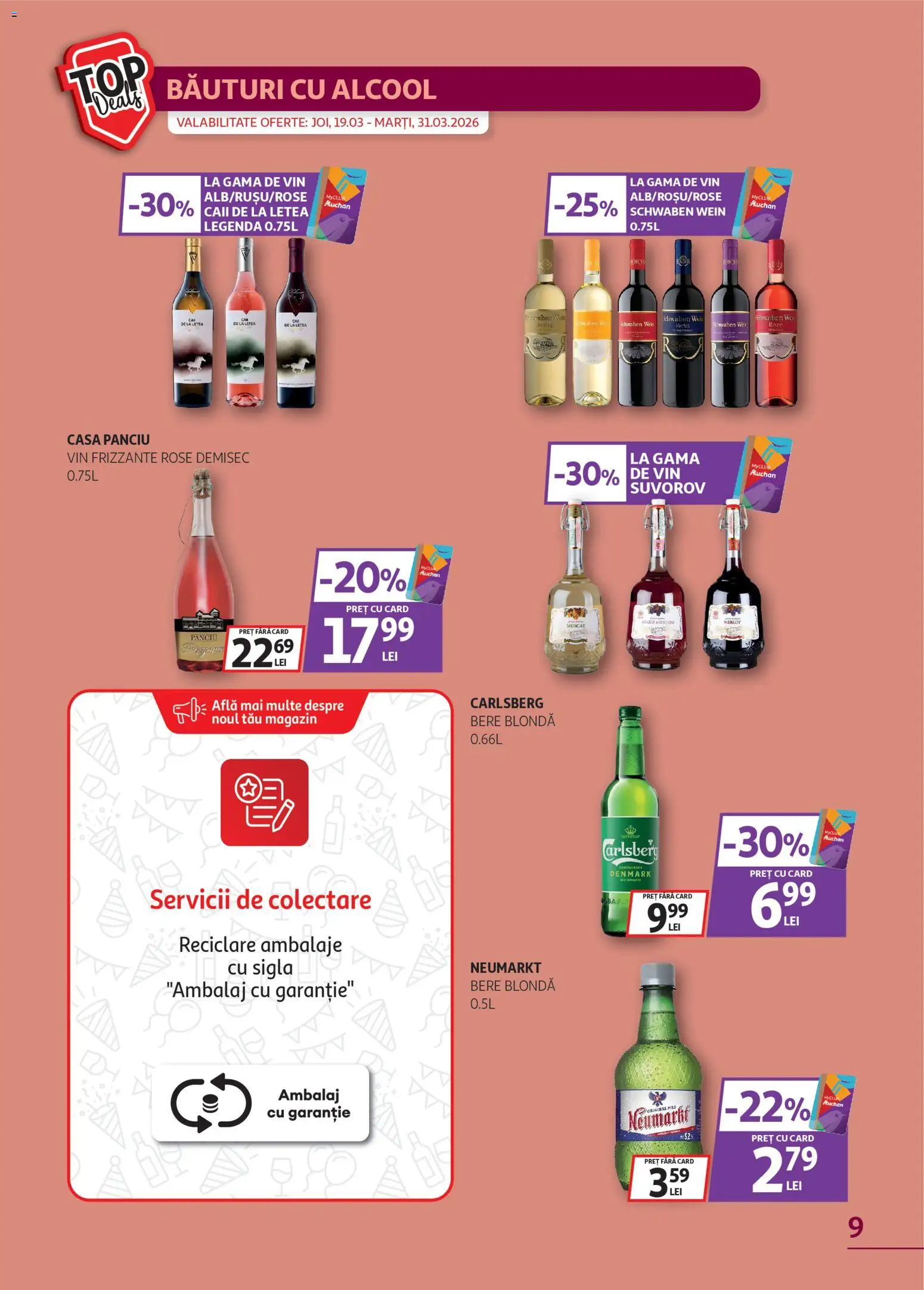 Noul catalog Auchan – valabil de la 19.03.2026 | Pagină: 9 | Produse: Vin, Bere, Toplu Oyuncaklar